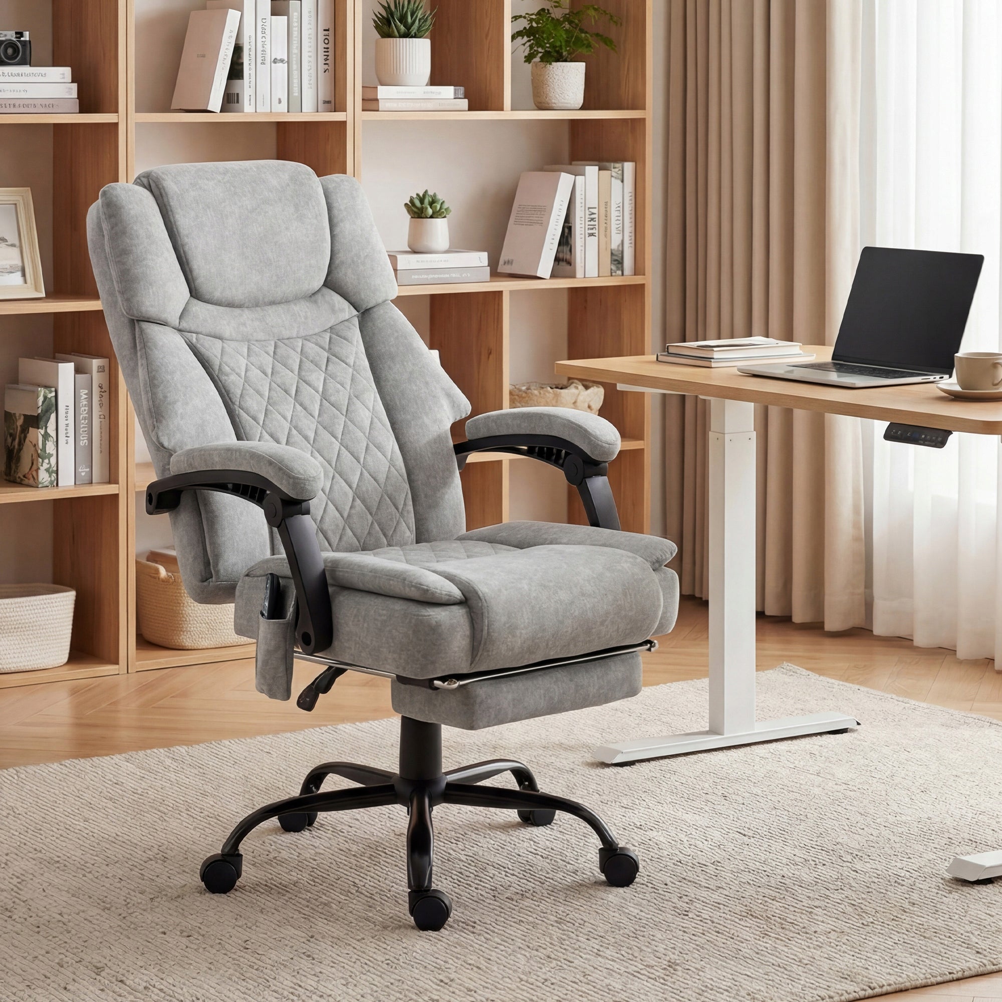 HOMCOM Office chair with massage function, heating, height adjustment Medical device no