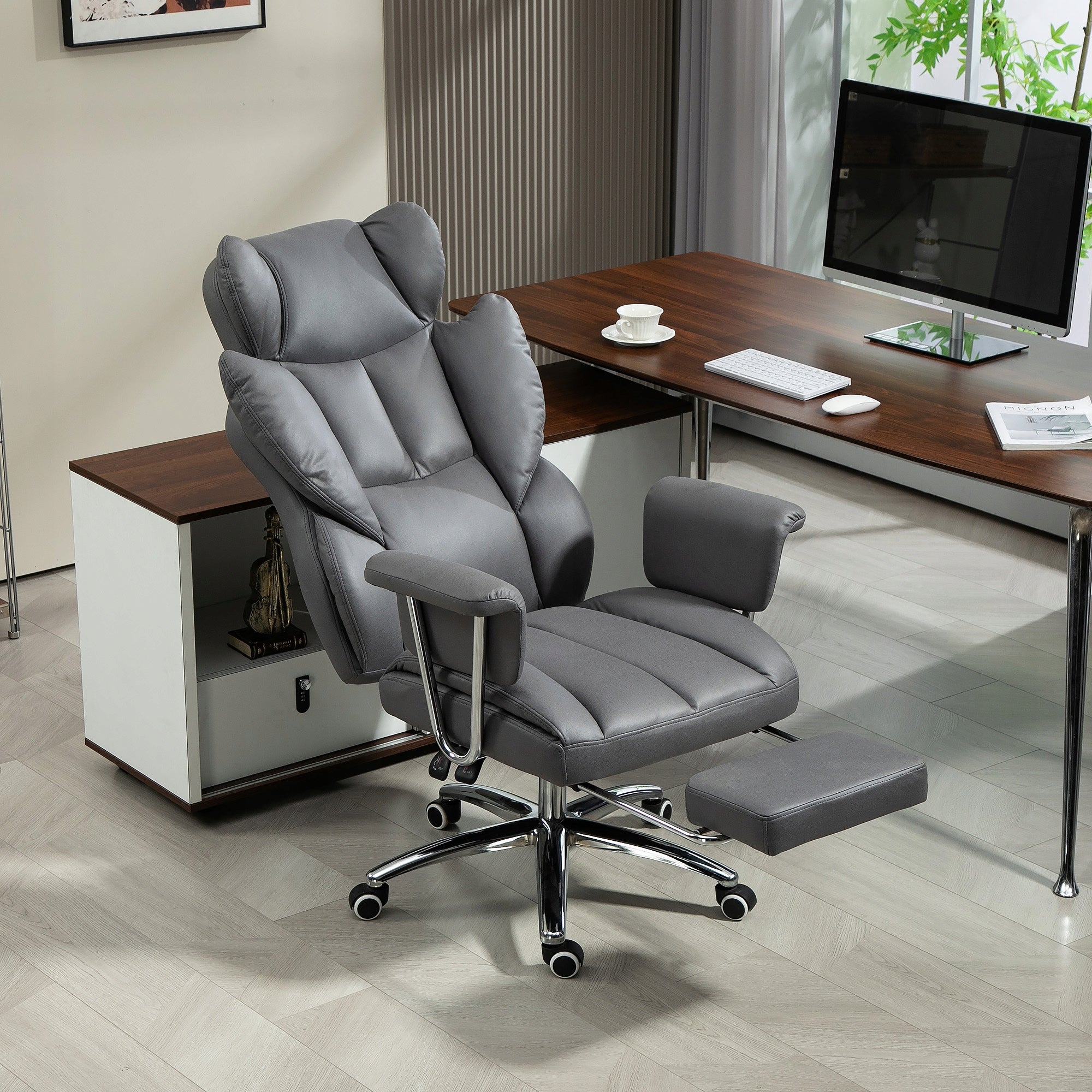 HOMCOM Office chair with reclining function, ergonomic, swivel, grey Medical device no