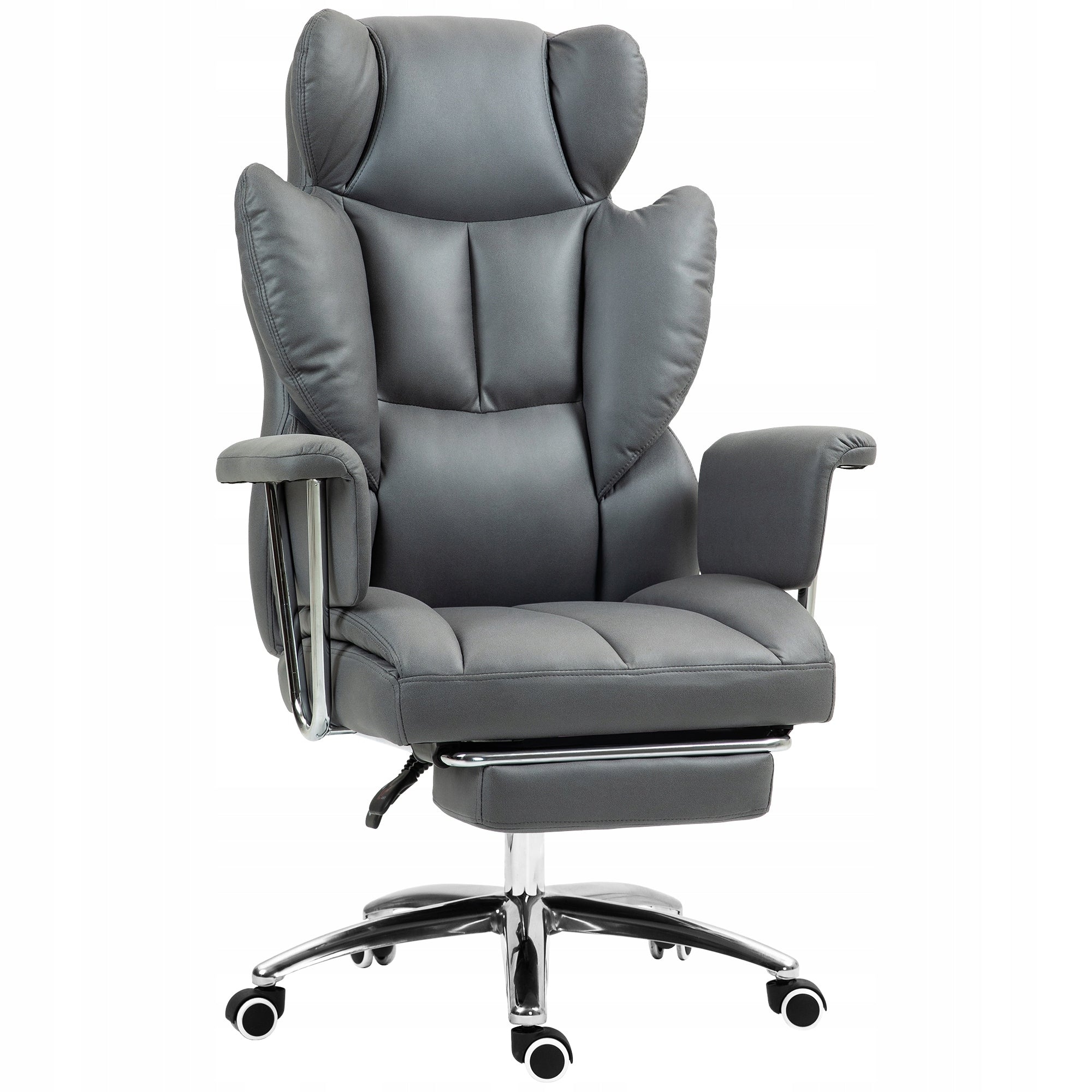 HOMCOM Office chair with reclining function, ergonomic, swivel, grey