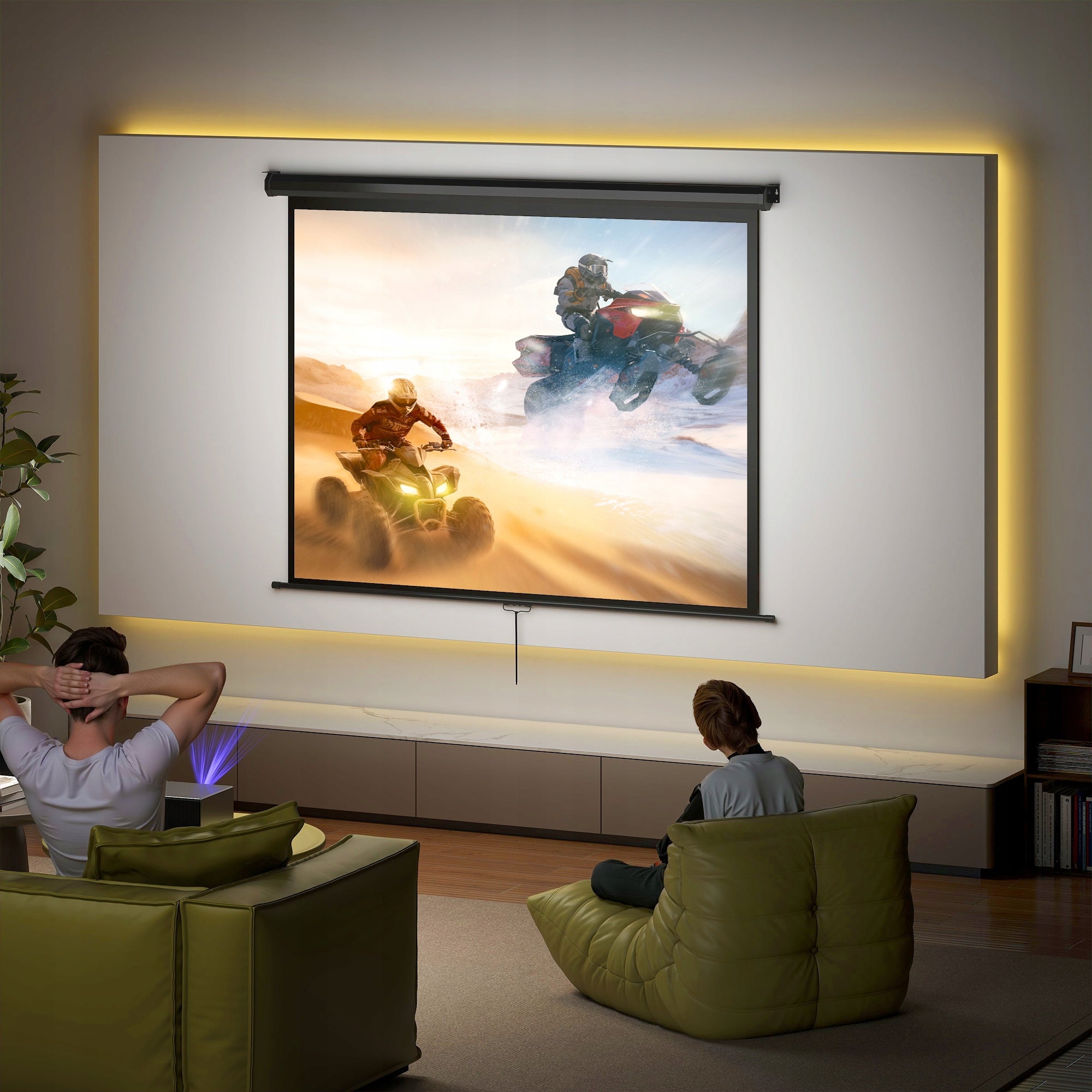 HOMCOM Projection screen 171 x 128 cm 84 inches 4:3 HD 4K roll-up portable Packaging status original