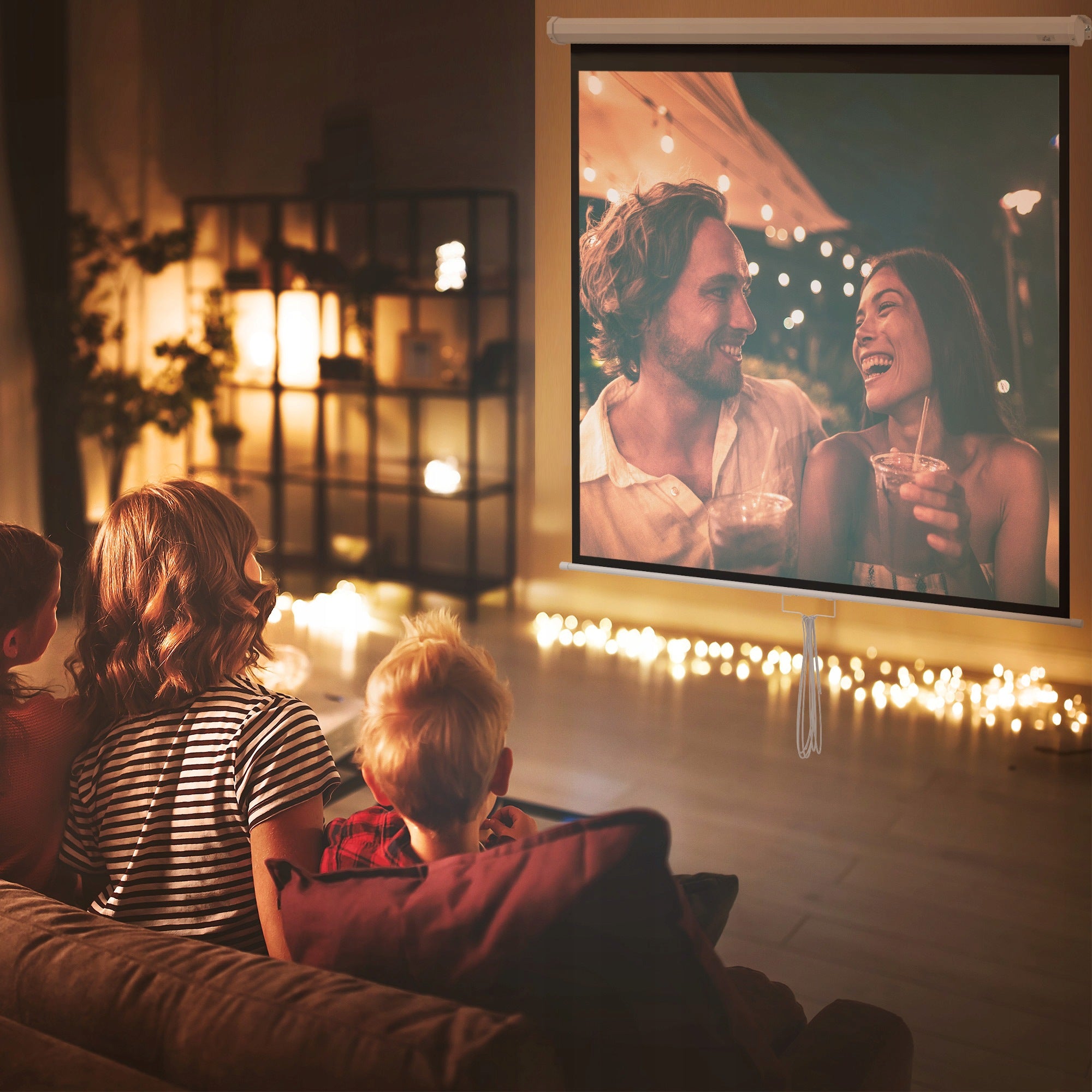 HOMCOM Projection screen 178 x 178 cm 99 inches 1:1 HD 4K Packaging status original