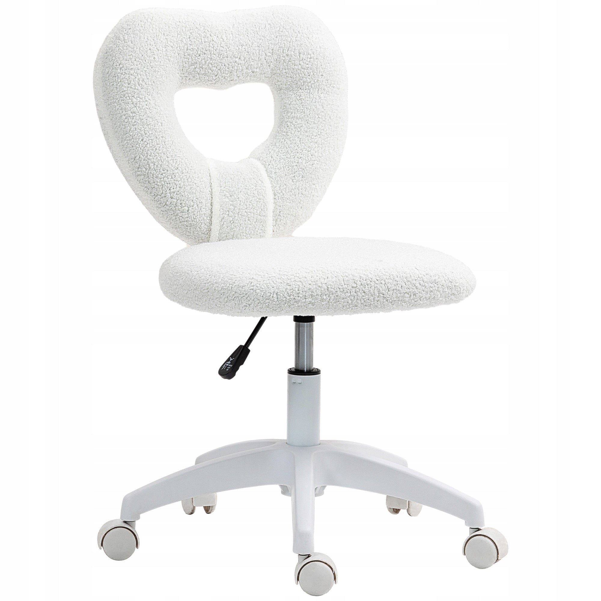 HOMCOM Swivel office chair, heart back, white