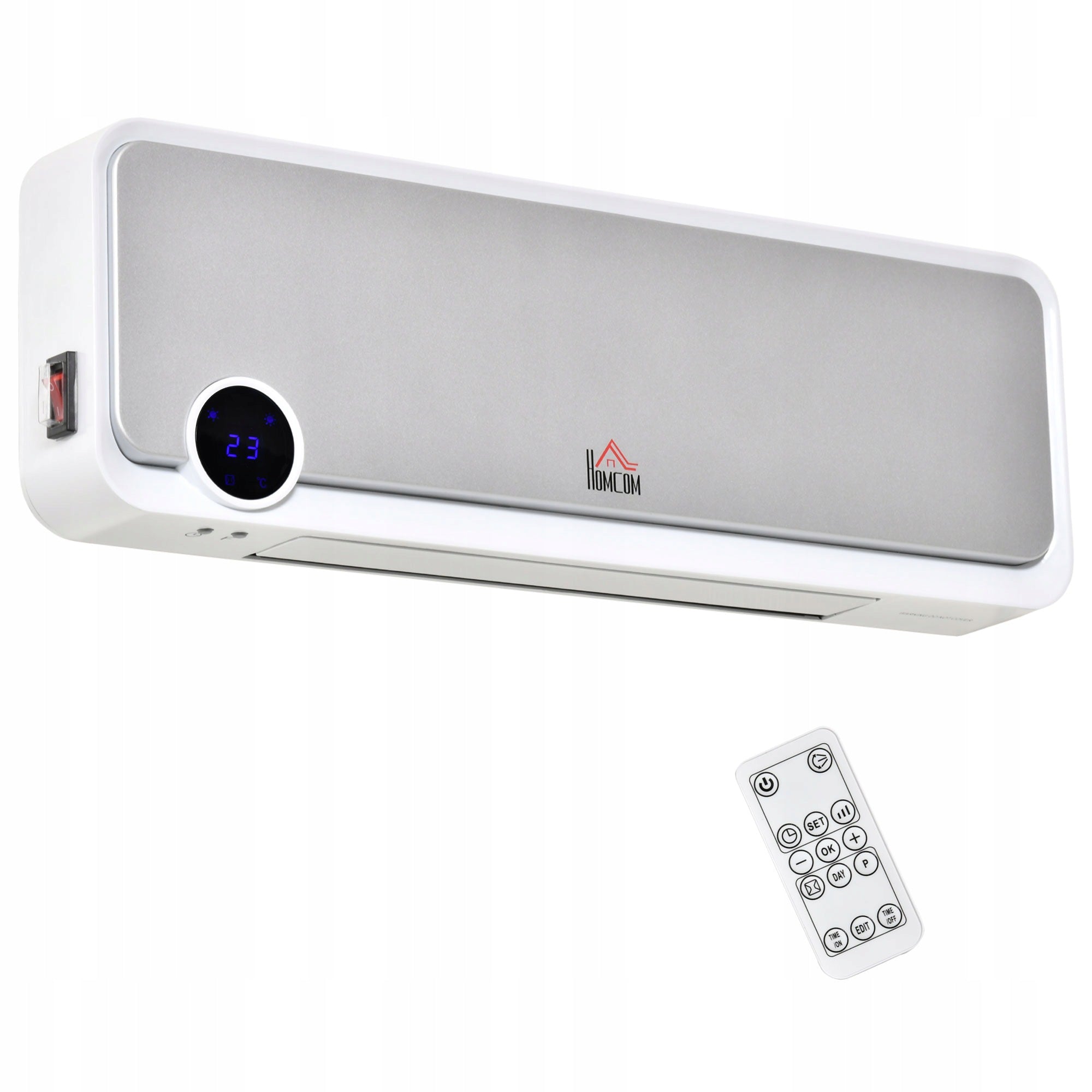 HOMCOM Wall Heater 2000W Ceramic with Remote Control and Timer
