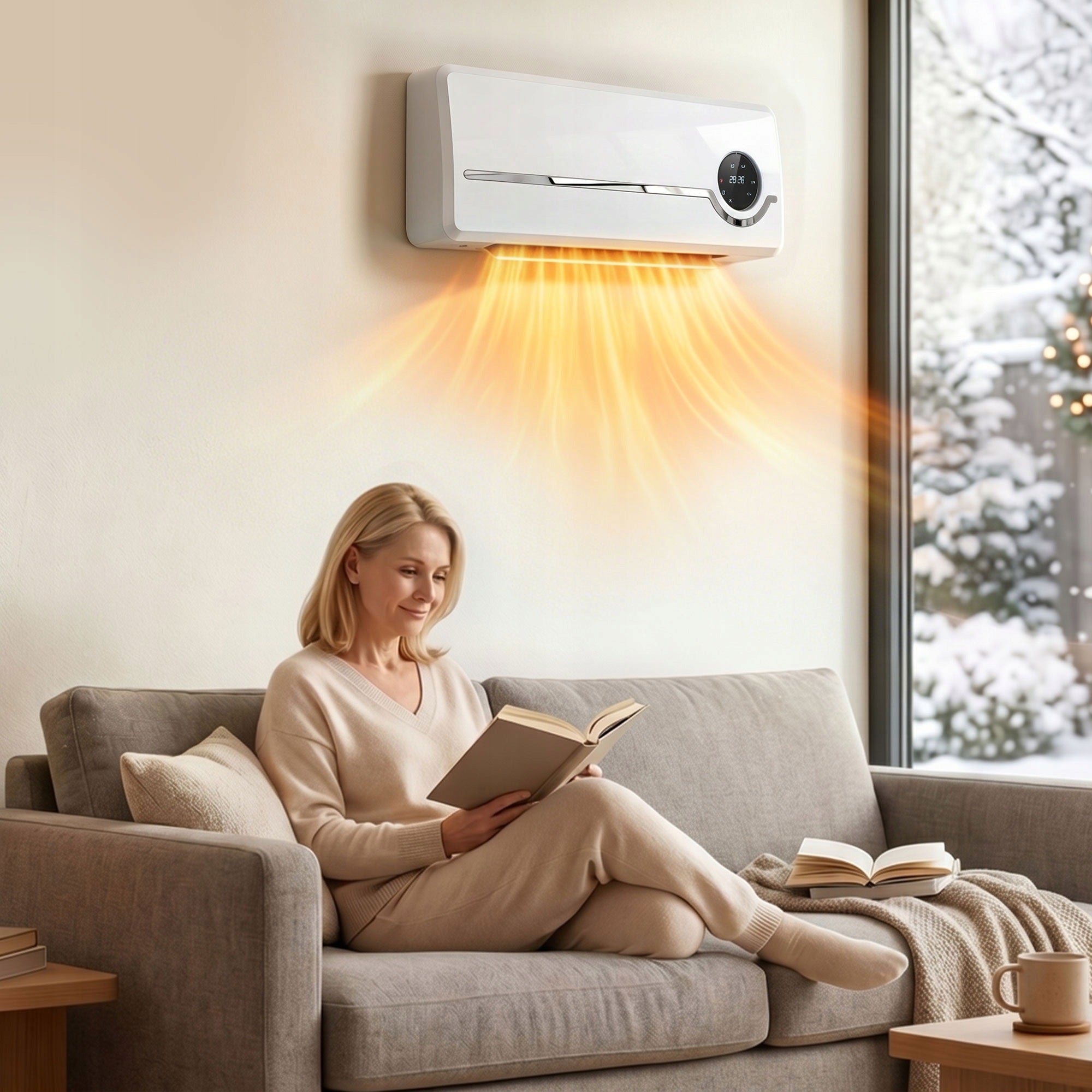 HOMCOM Wall heater 2000W, ceramic with fan, 2 heating modes Packaging status original