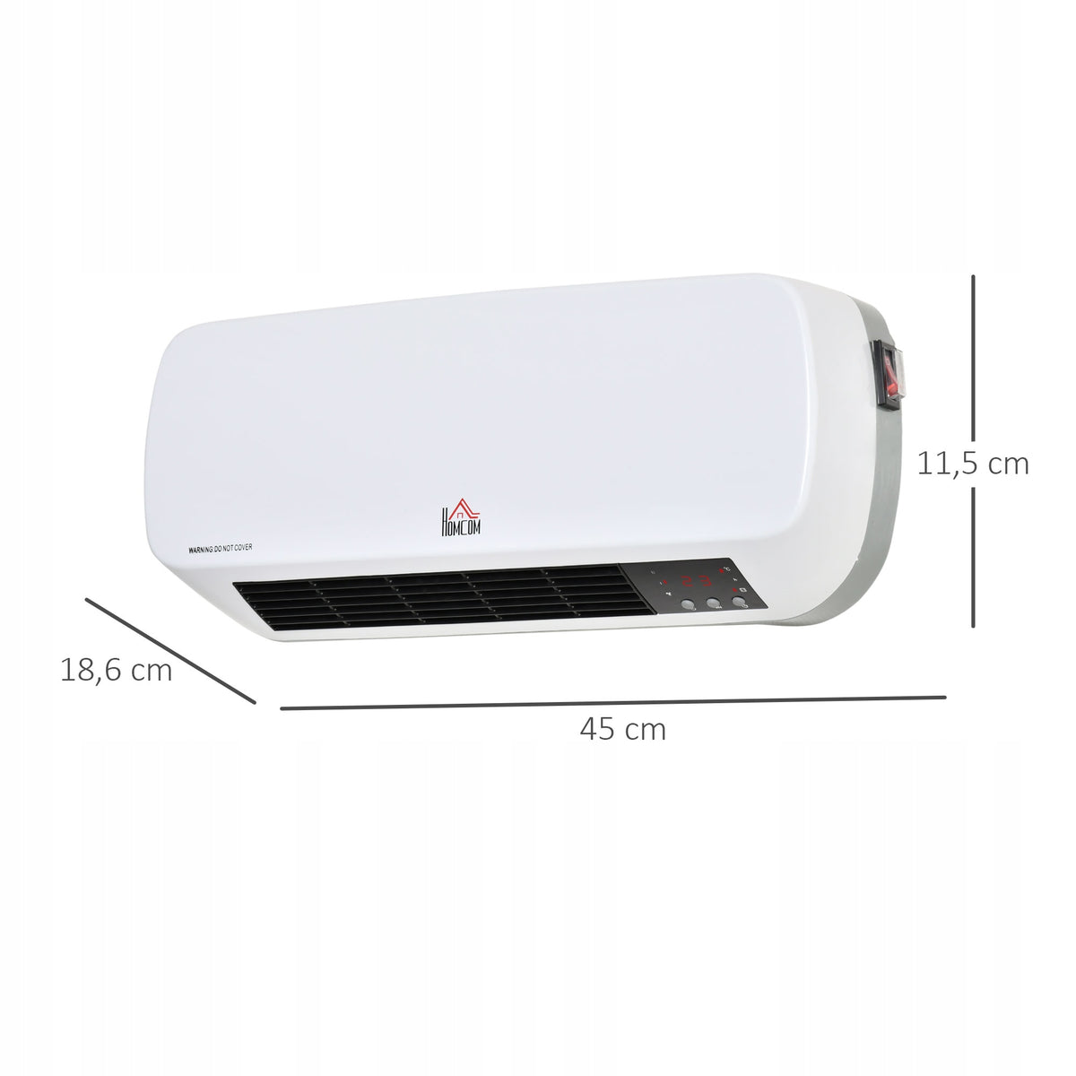 HOMCOM Wall heater 2000W ceramic with remote control Brand Homcom