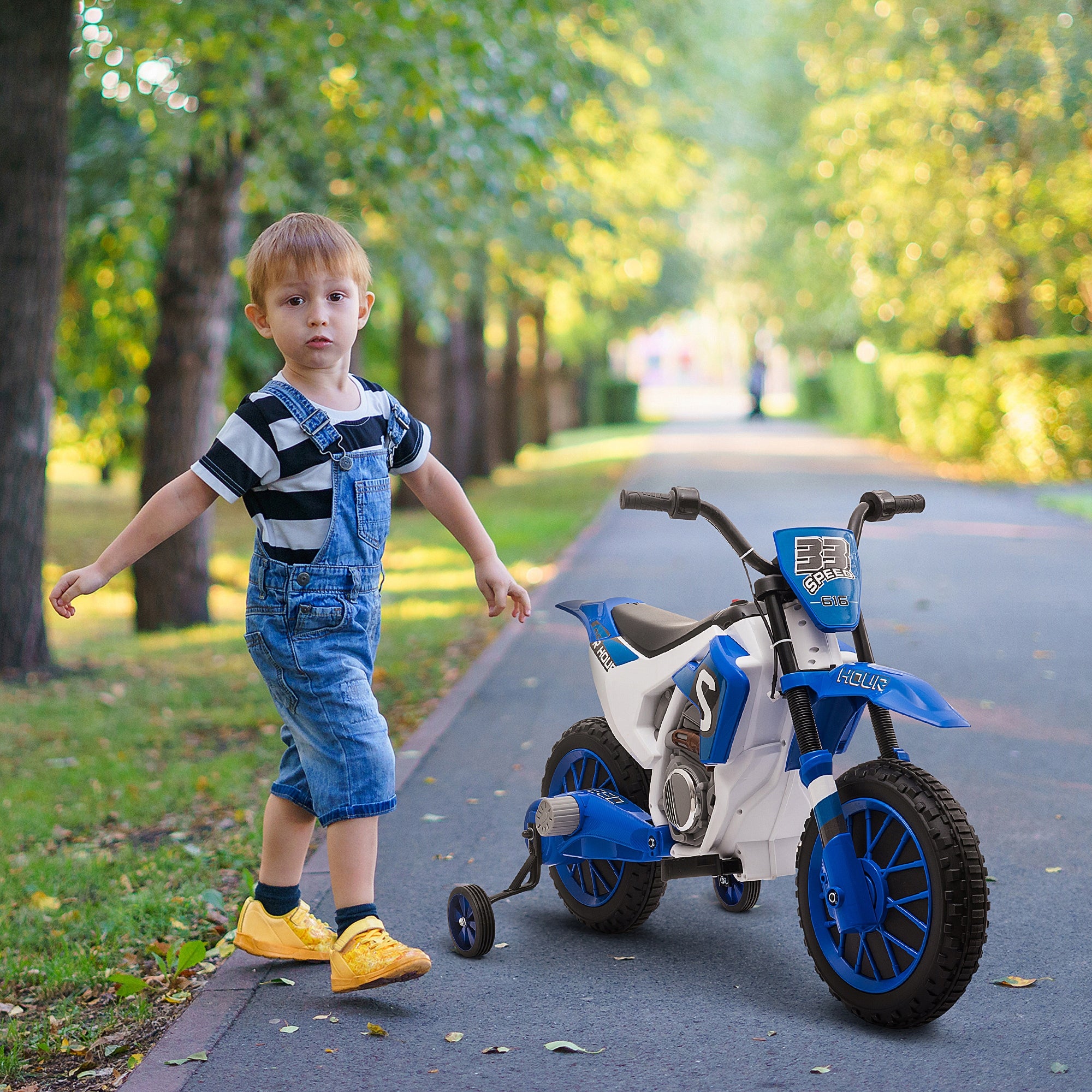 HOMCOM electric motorcycle for children blue and white 106,5x51,5x68 cm Brand Homcom