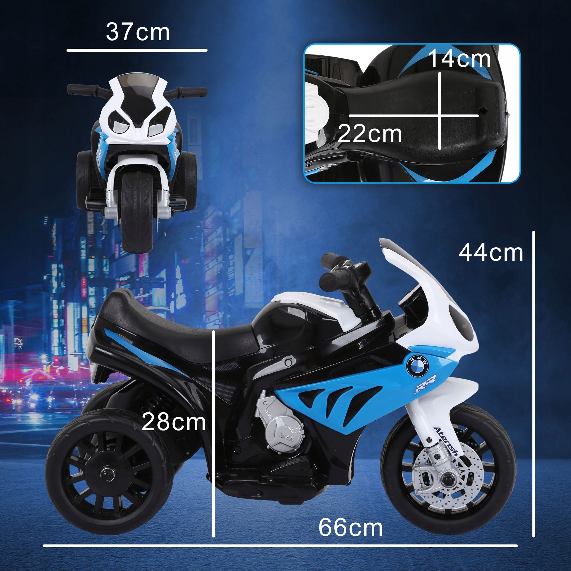 HOMCOM electric motorcycle for children, children's vehicle with BMW license Brand Homcom