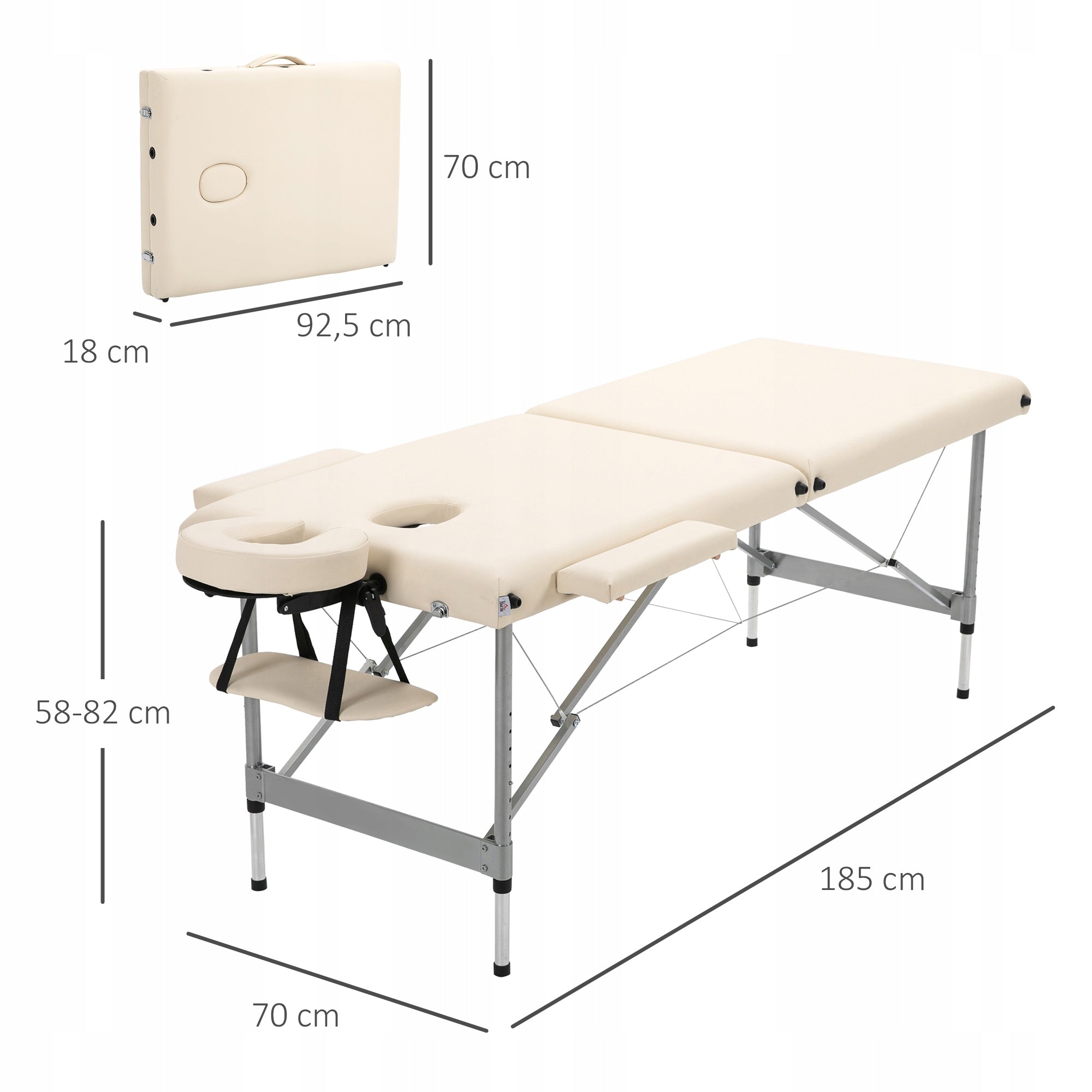 HOMCOM massage bed, height adjustable, max. load 130 kg Kind folding table