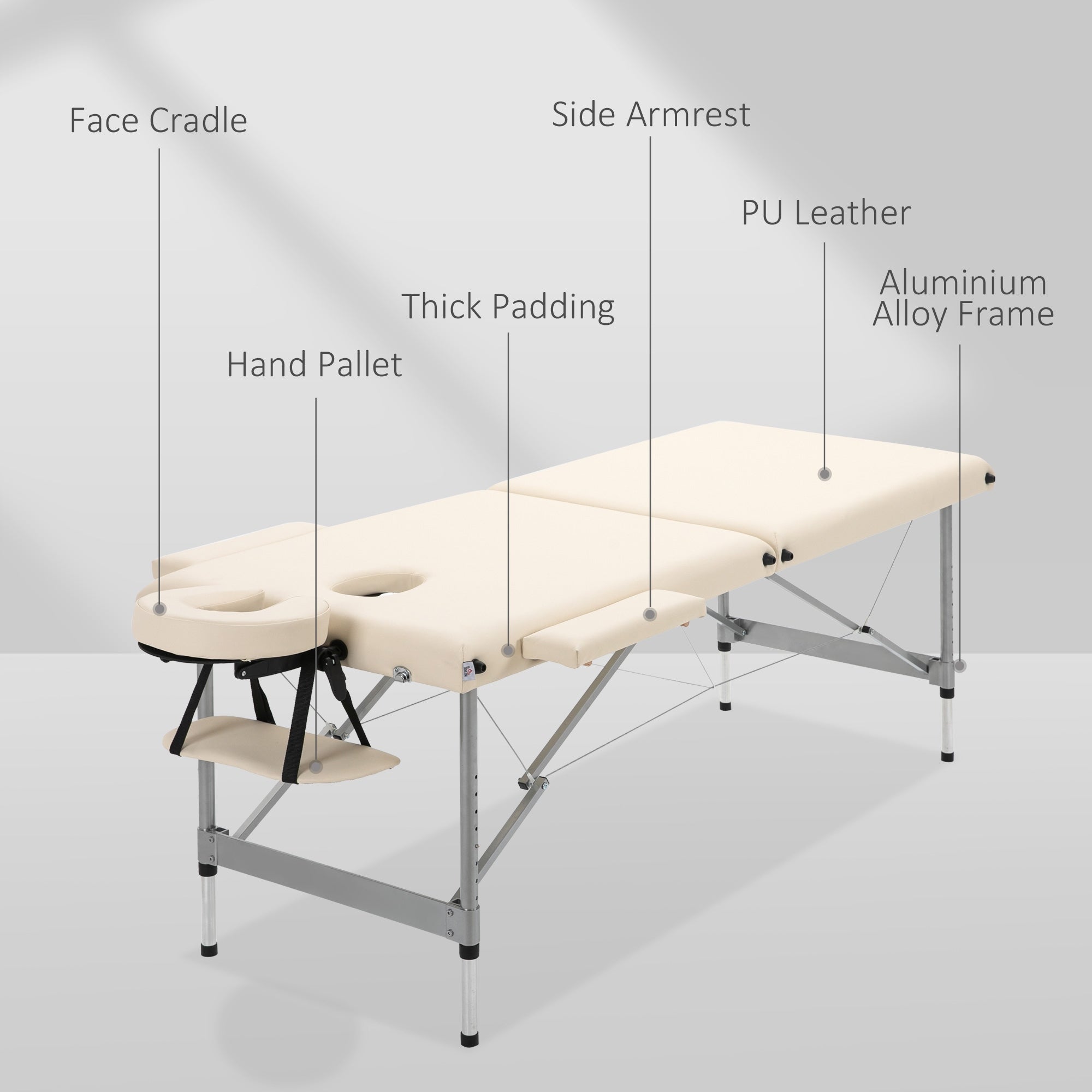 HOMCOM massage bed, height adjustable, max. load 130 kg Manufacturer code 503-019V00BG