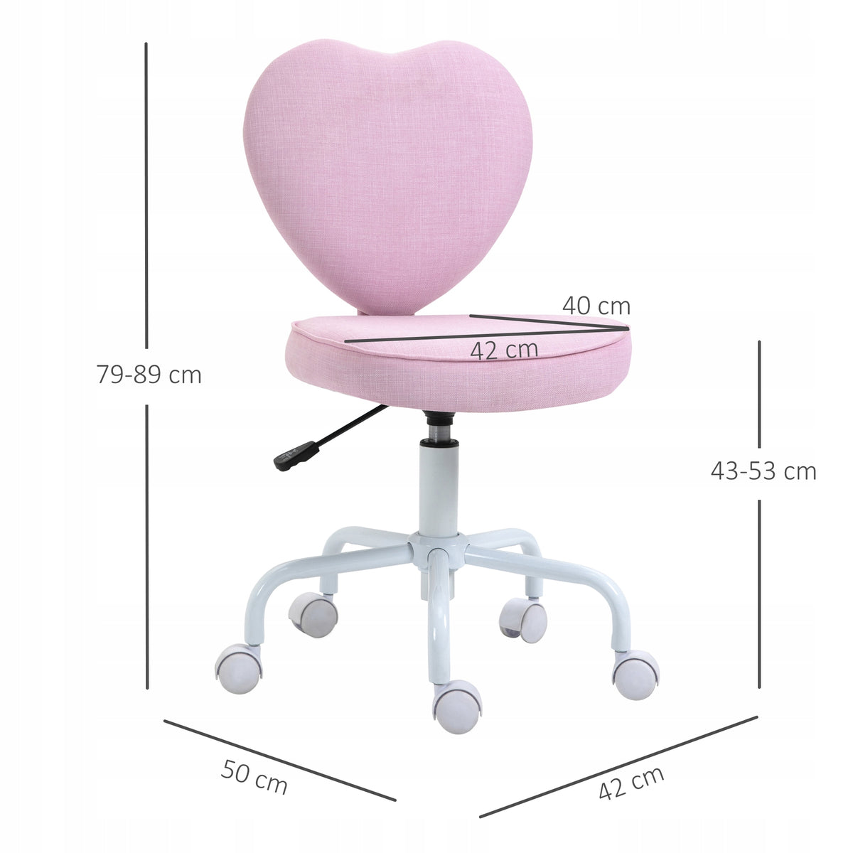 HOMCOM swivel chair computer seat height adjustment pink Brand Homcom