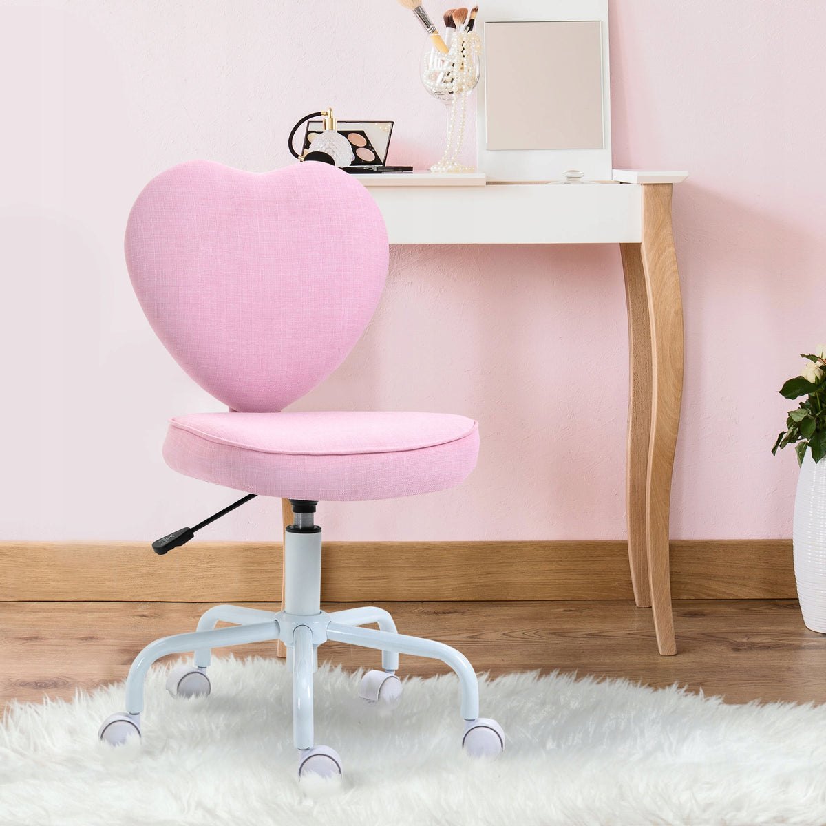 HOMCOM swivel chair computer seat height adjustment pink Packaging status original
