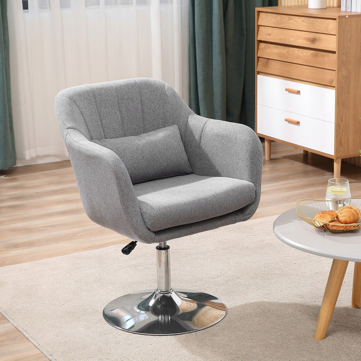 HOMCOM swivel office stool, height adjustable, grey Brand Homcom