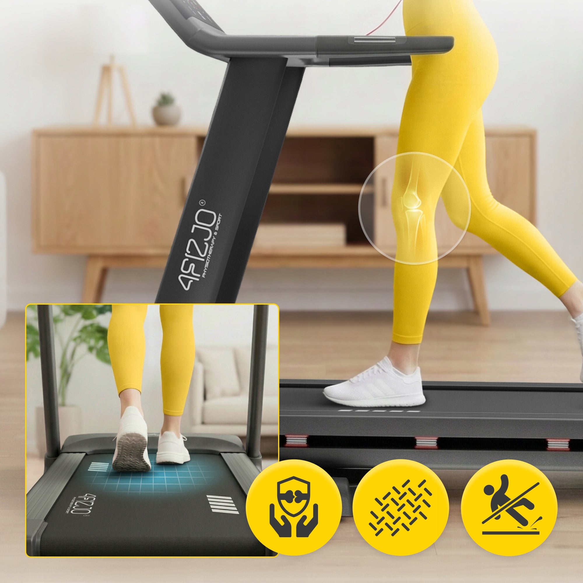 HOME ELECTRIC TRAINING TREADMILL FOLDING FOR FITNESS EXERCISES UP TO 120 KG Kind electric