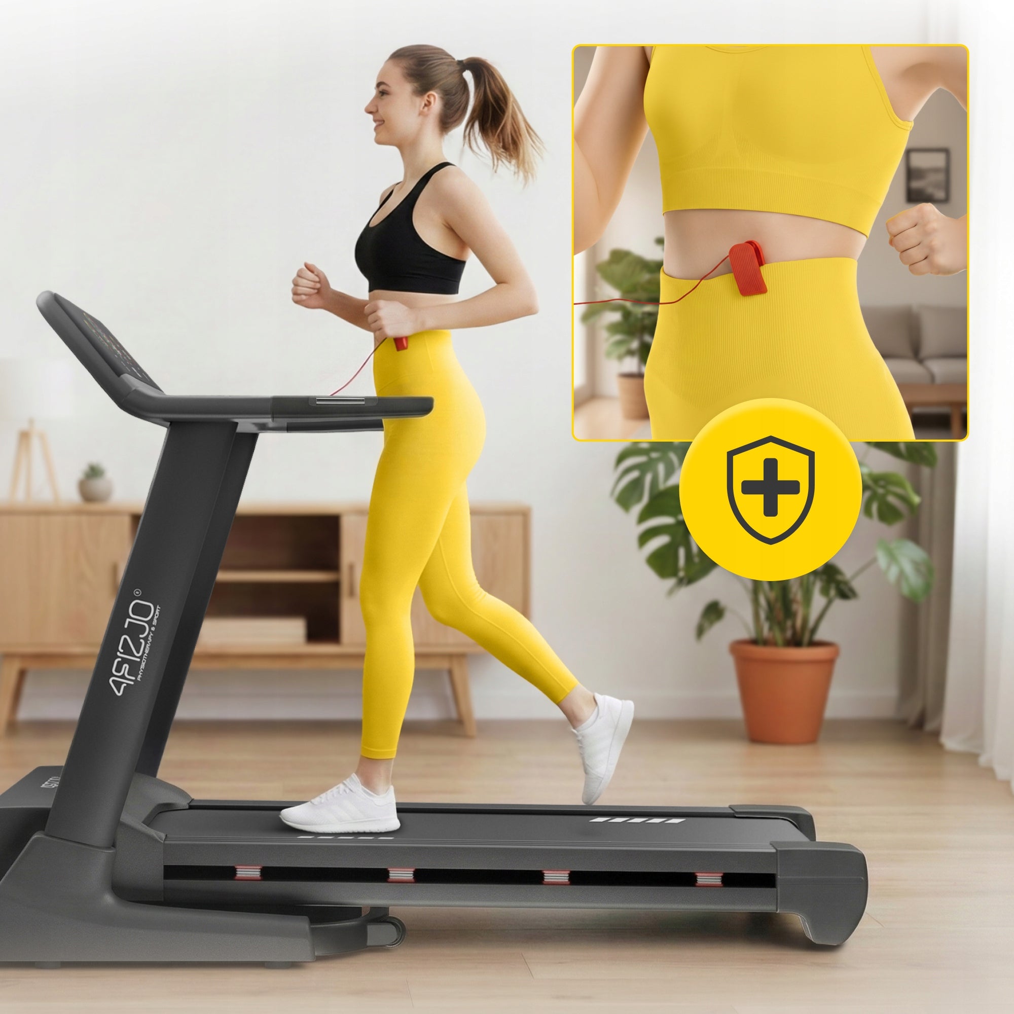 HOME ELECTRIC TRAINING TREADMILL FOLDING FOR FITNESS EXERCISES UP TO 120 KG Maximum user weight 120 kg