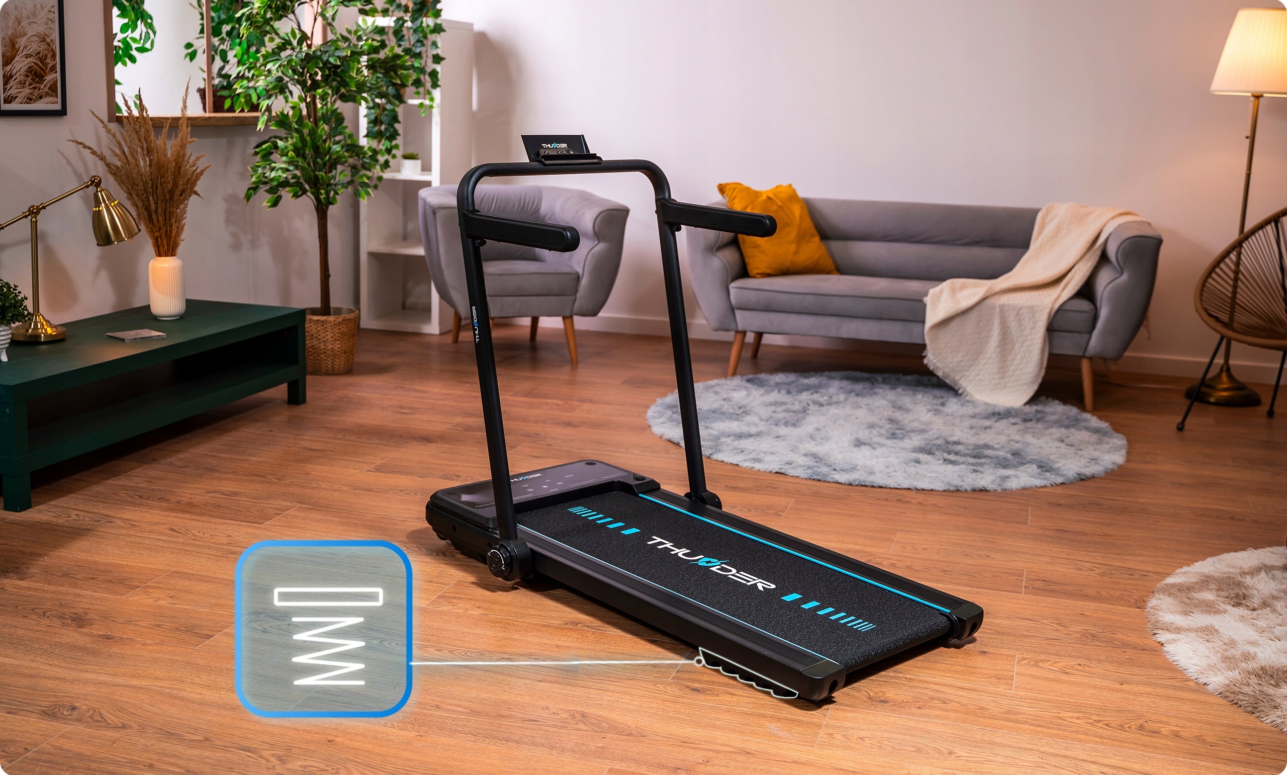 HOME ELECTRIC TREADMILL 2in1 FOLDING FLAT 12 KM/H WITH SHOCK ABSORPTION Maximum user weight 130 kg