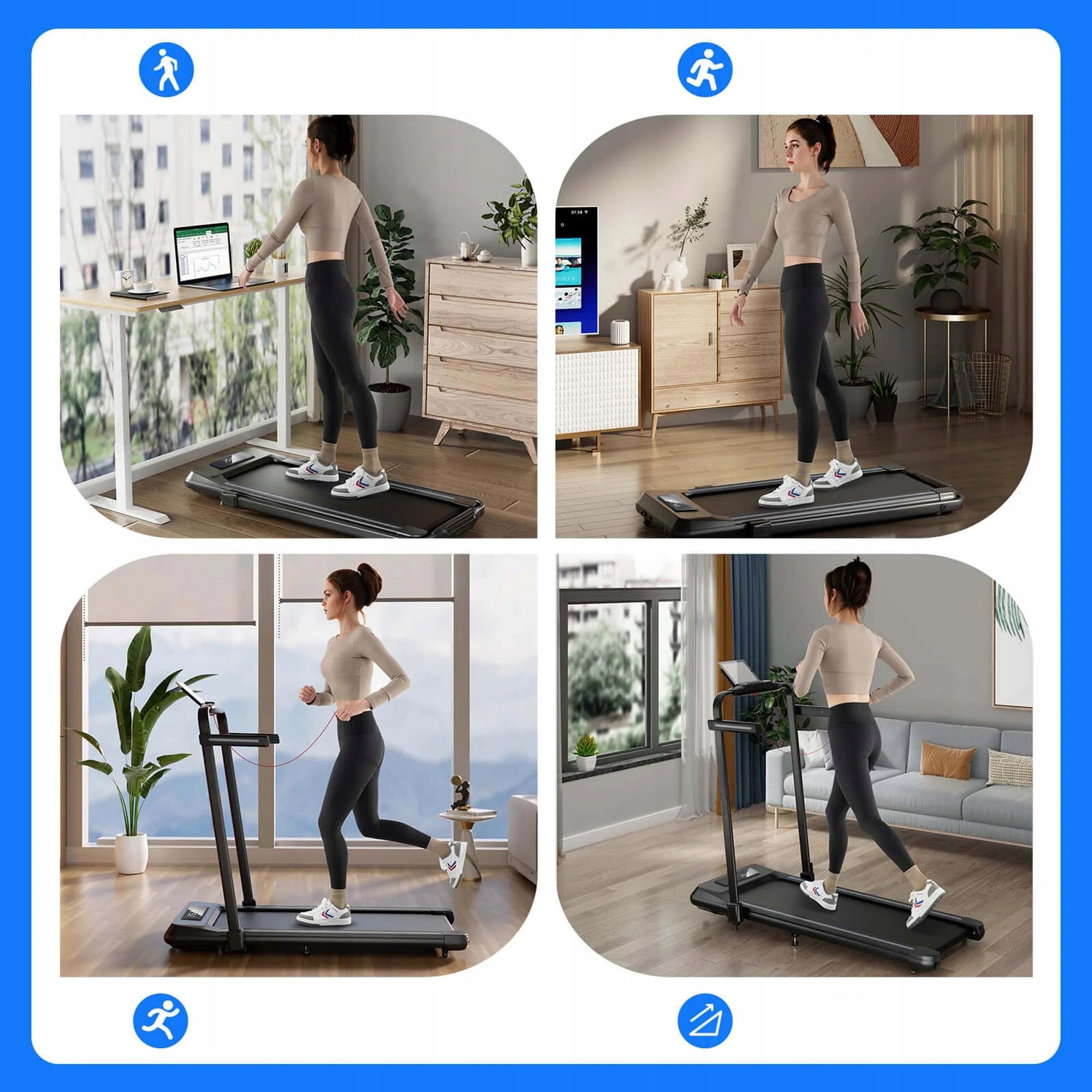 HOME ELECTRIC TREADMILL FLAT FOLDING 15 KM/H TILT ADJUSTMENT Brand no brand