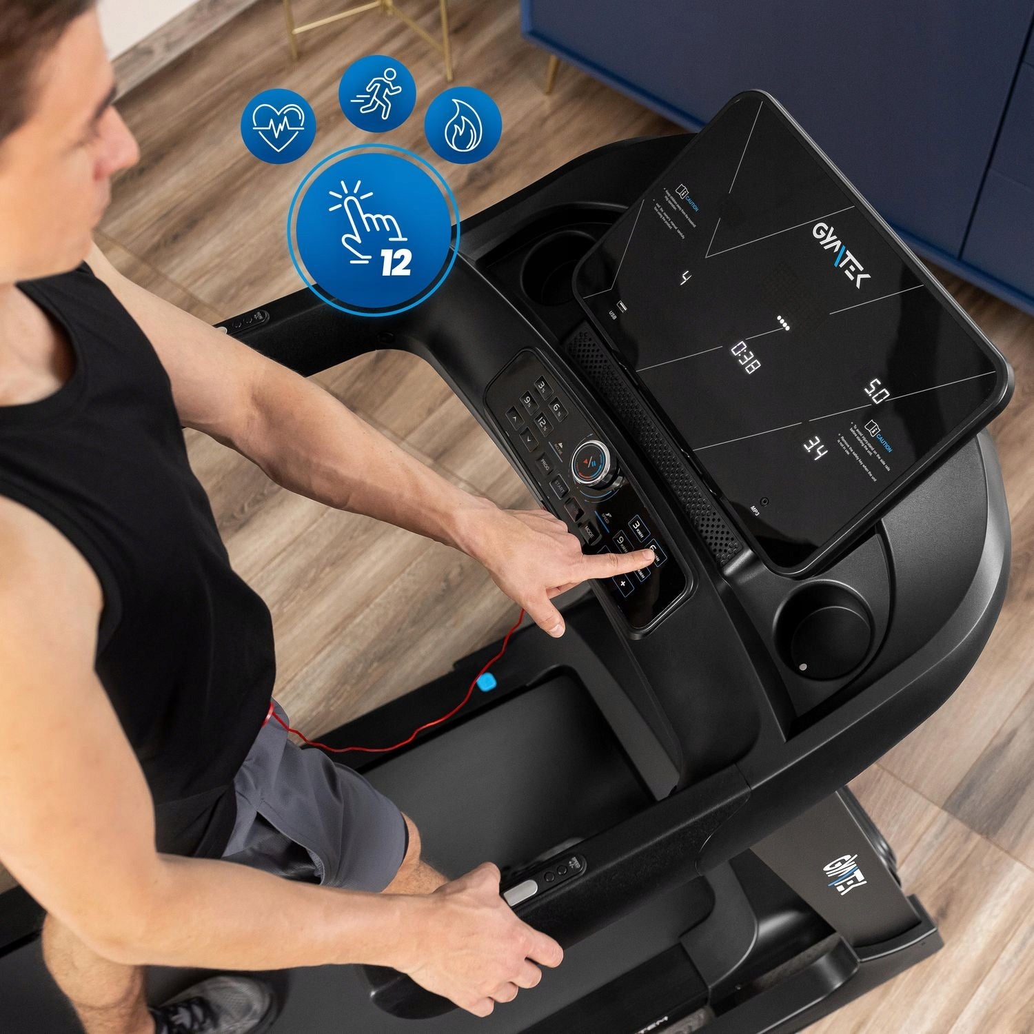 HOME ELECTRIC TREADMILL FOLDING EXERCISE TRAINING XT800 GYMTEK Maximum user weight 150 kg
