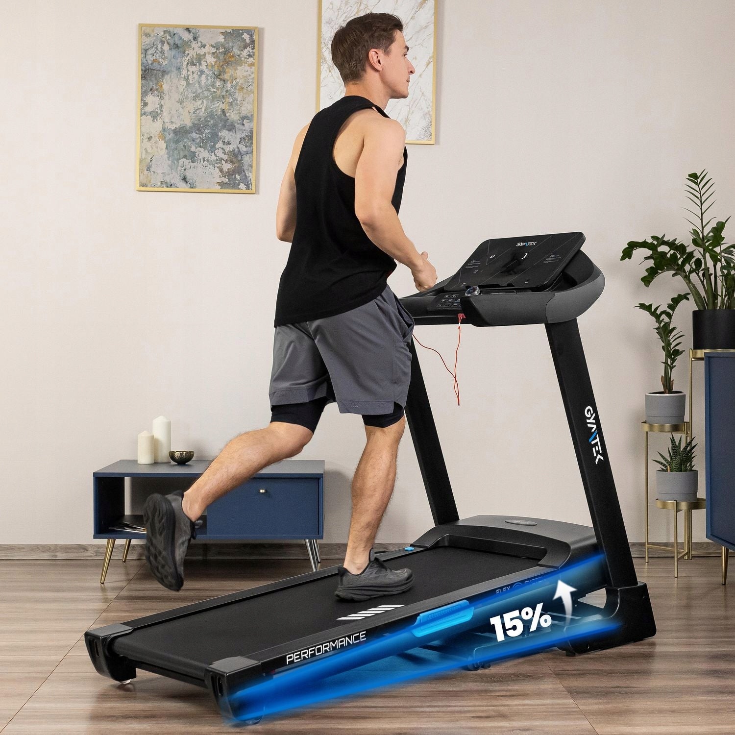 HOME ELECTRIC TREADMILL FOLDING EXERCISE TRAINING XT800 GYMTEK Measurements training duration distance speed pulse burned calories