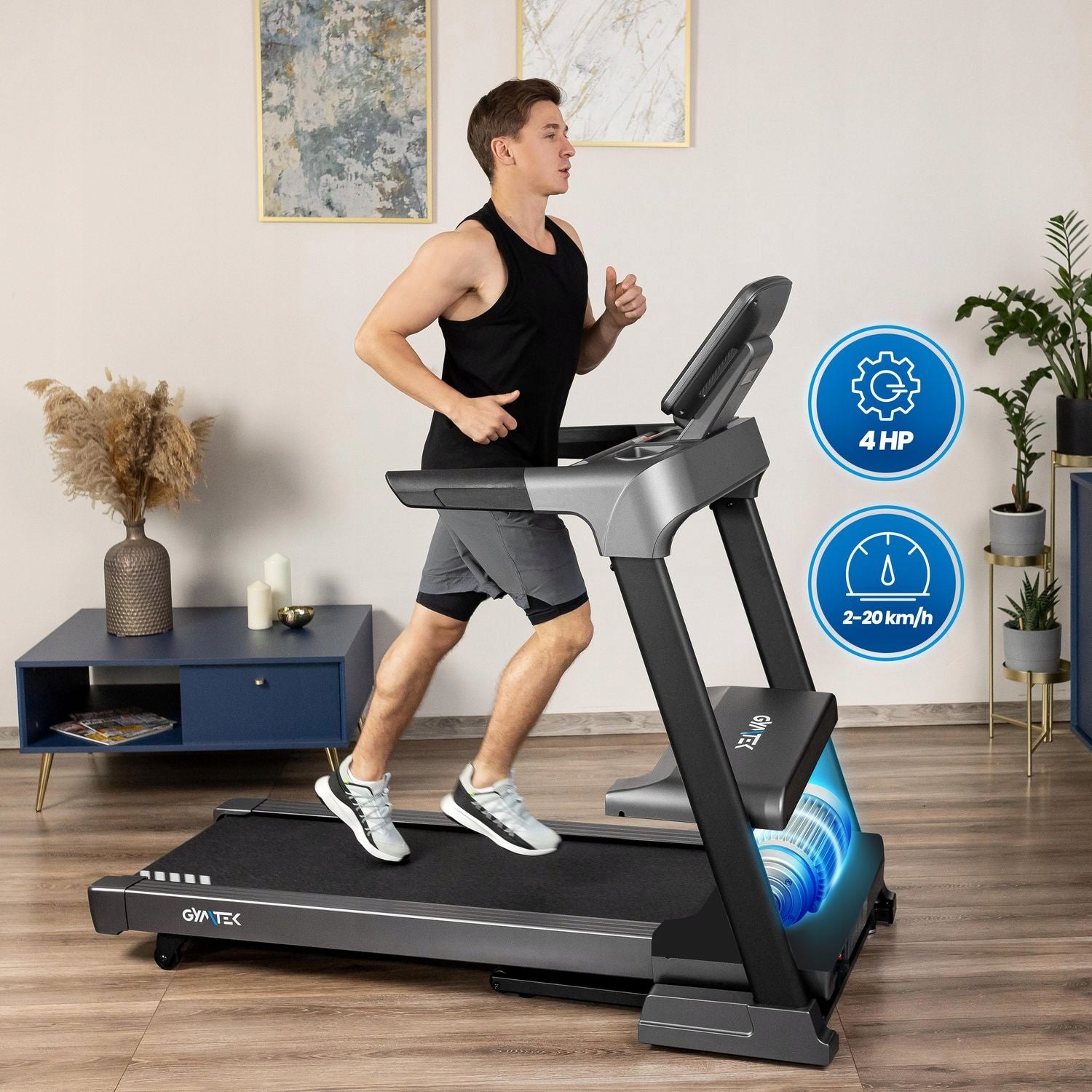 HOME ELECTRIC TREADMILL FOLDING MAGNETIC RUNNING XT850 GYMTEK Measurements training duration distance number of steps speed pulse burned calories fat