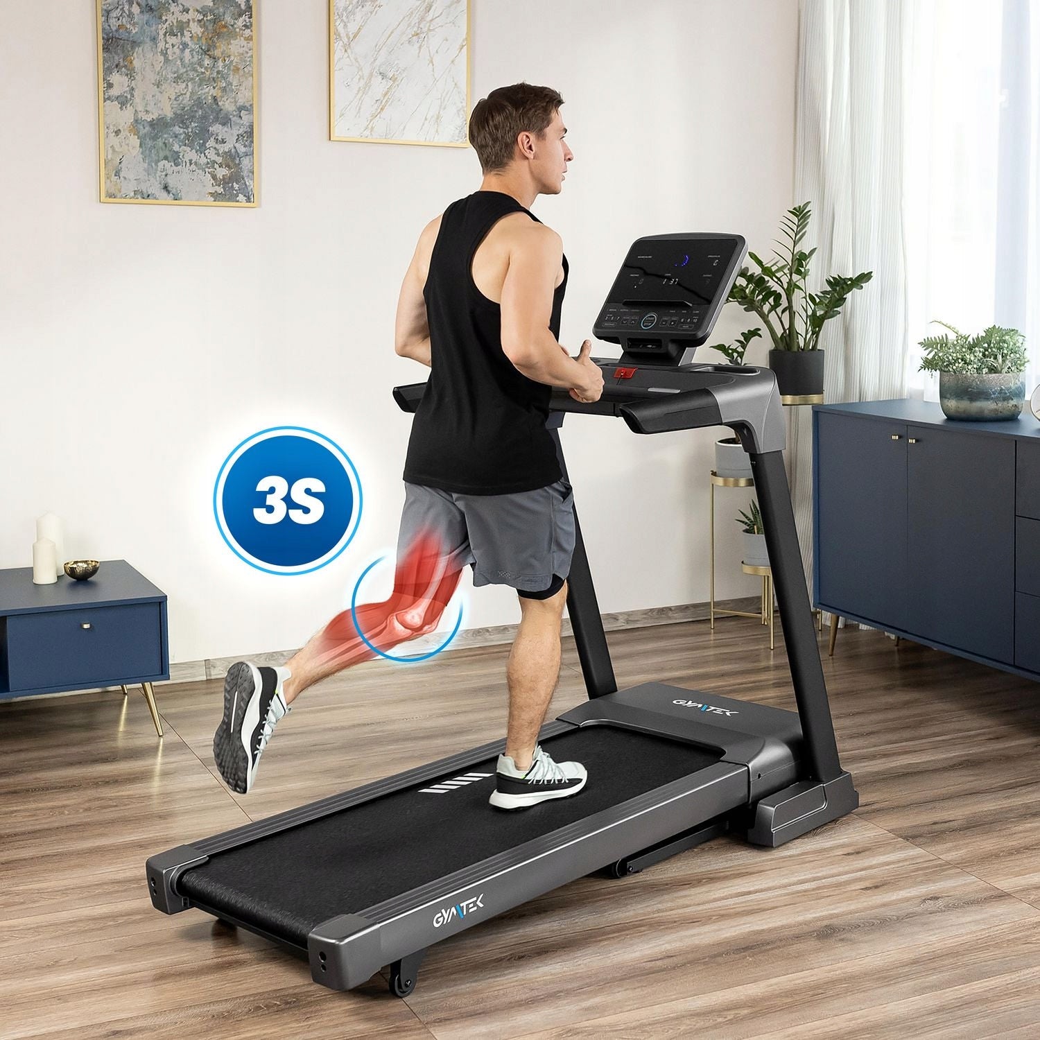 HOME ELECTRIC TREADMILL FOLDING MAGNETIC RUNNING XT850 GYMTEK Speed 0.8–20 km/h
