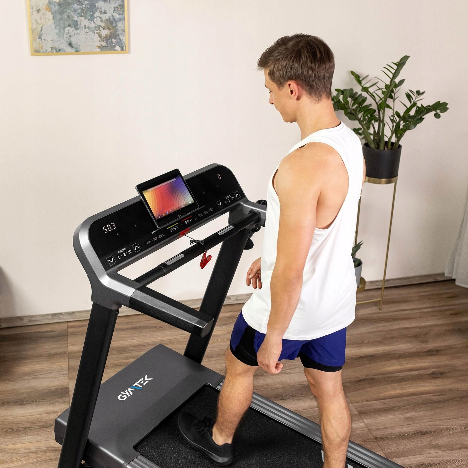 HOME ELECTRIC TREADMILL FOLDING MAGNETIC RUNNING XT950 GYMTEK Additional features Bluetooth speakers keyboard shortcuts safety key transport wheels place for mobile phone/tablet foldable touch sensors headphone jack display