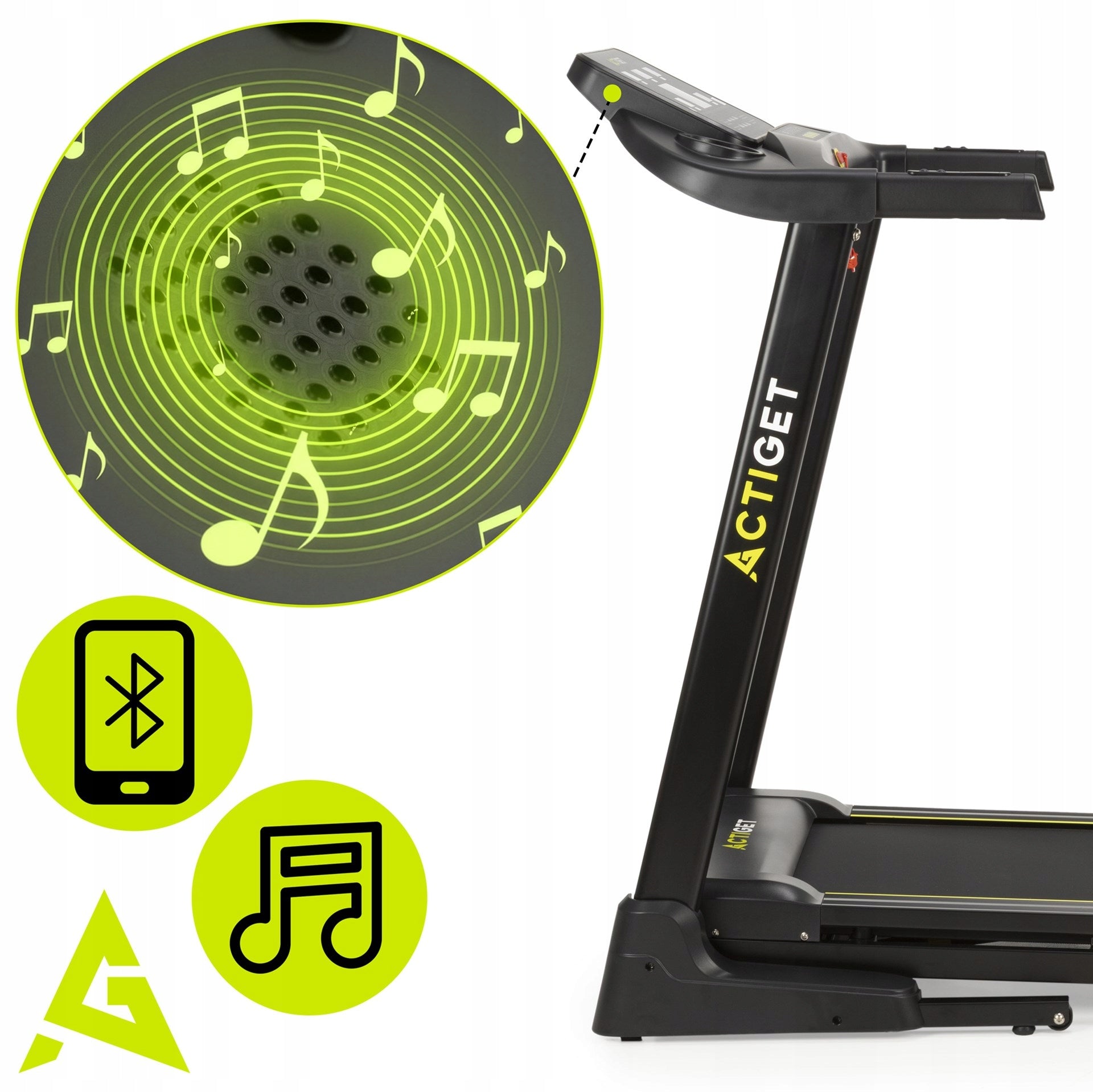 HOME ELECTRIC TREADMILL FOR WALKING RUNNING TRAINING 16 km/h Additional features place for mobile phone/tablet