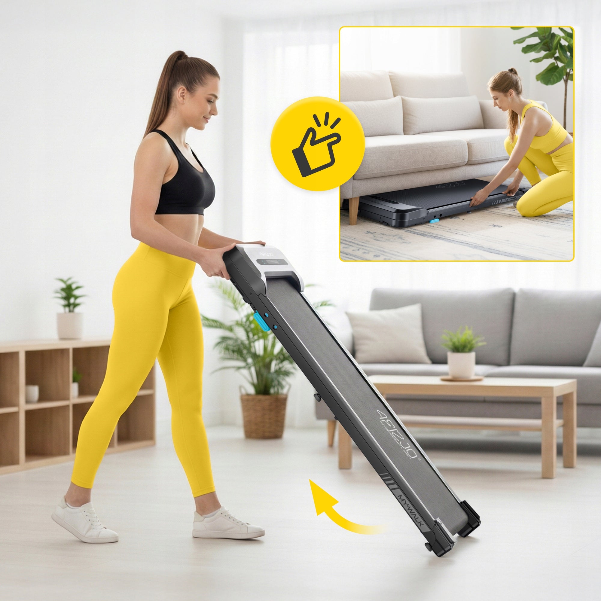 HOME ELECTRIC TREADMILL FOR WALKING UNDER DESK TRAINING WALKING PAD Maximum user weight 90 kg