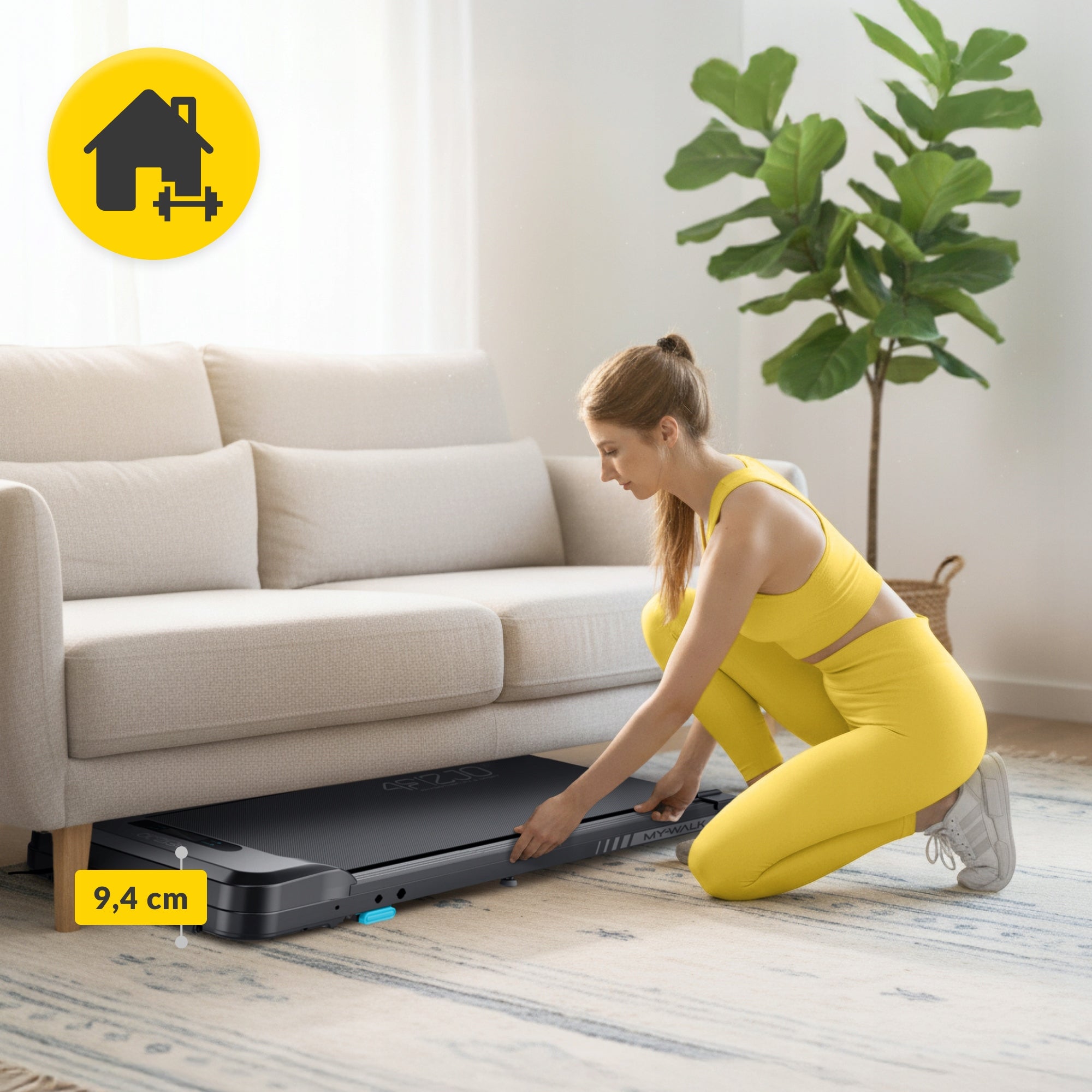 HOME ELECTRIC TREADMILL FOR WALKING UNDER DESK TRAINING WALKING PAD Measurements training duration distance speed burned calories