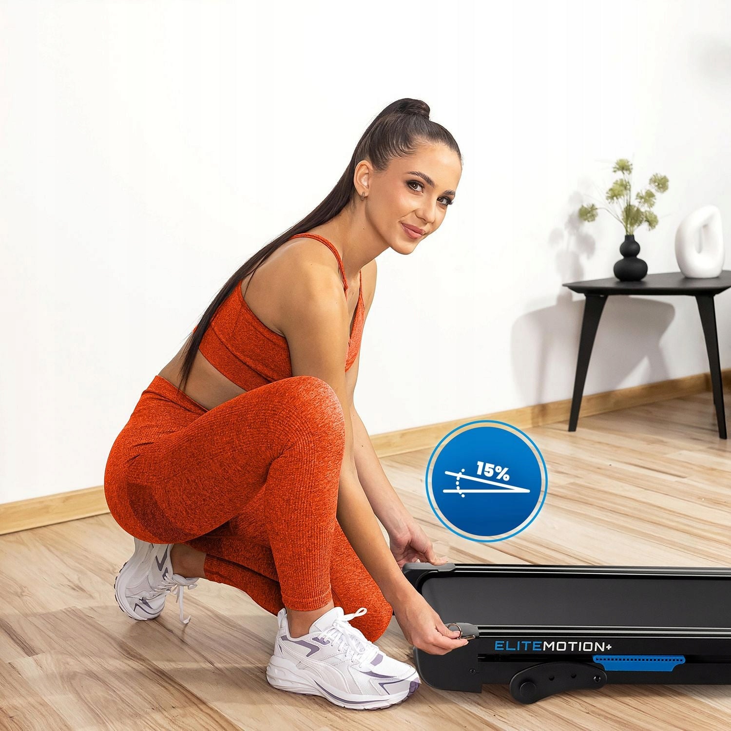 HOME ELECTRIC TREADMILL WITH MASSAGER 3 DEGREES OF INCLINATION GYMTEK Additional features keyboard shortcuts safety key transport wheels place for mobile phone/tablet foldable tilt angle adjustment touch sensors display