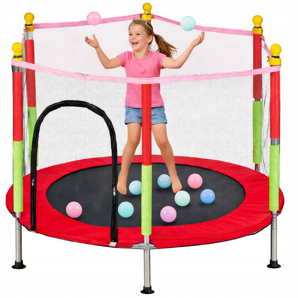HOME GARDEN TRAMPOLINE FOR CHILDREN 140 CM WITH SAFETY NET SMALL + BALLS Brand no brand