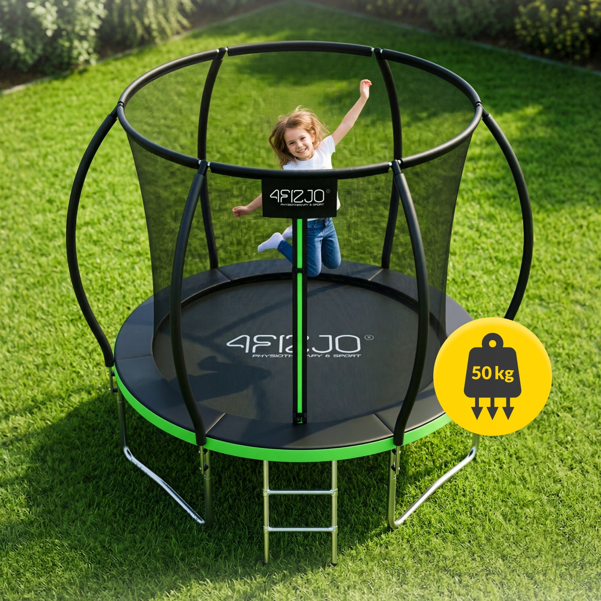 HOME GARDEN TRAMPOLINE FOR KIDS GARDEN HOME LADDER WITH MESH 6FT Manufacturer code GREEN 6 FT
