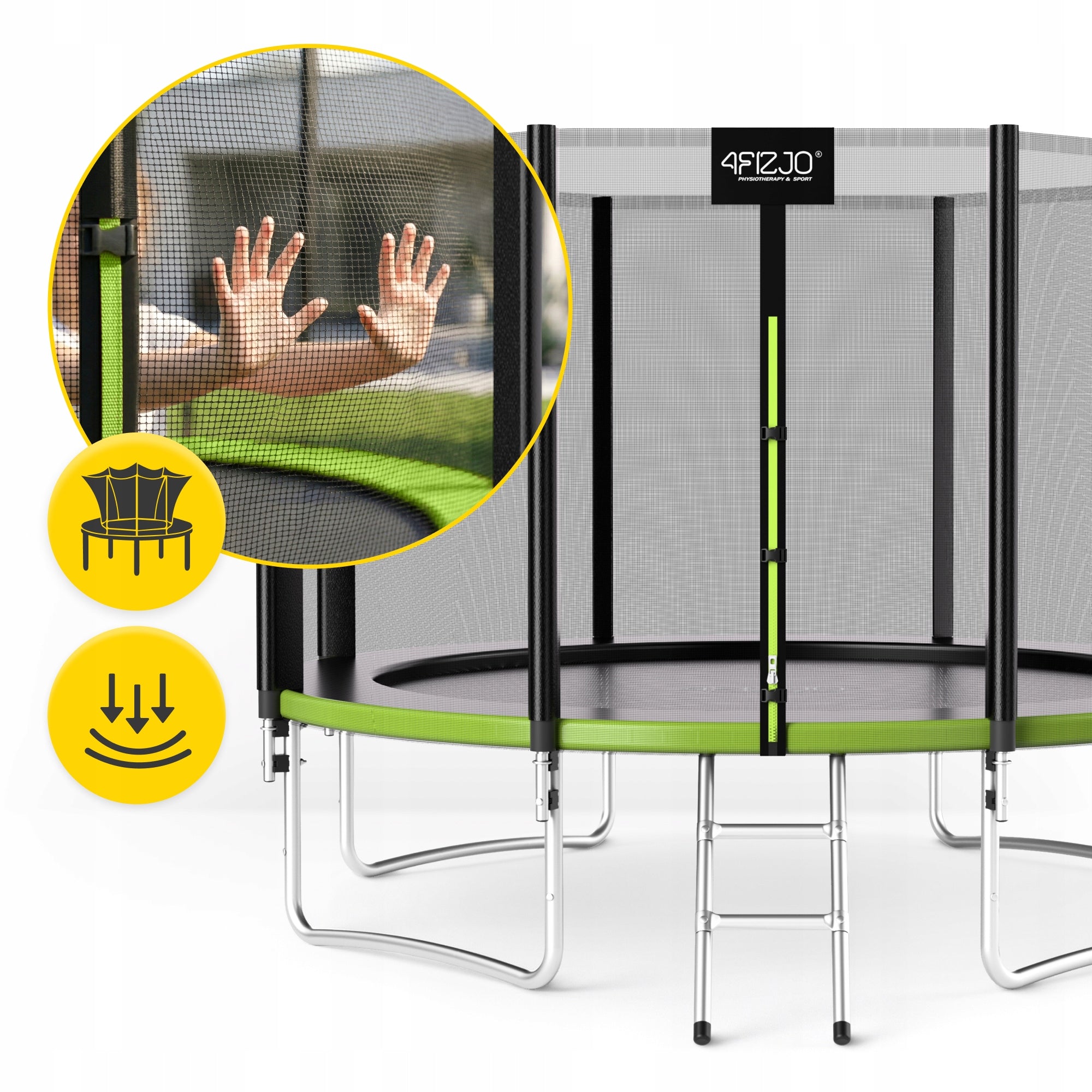 HOME GARDEN TRAMPOLINE FOR KIDS GARDEN LADDER WITH MESH 12FT Net height 180 cm