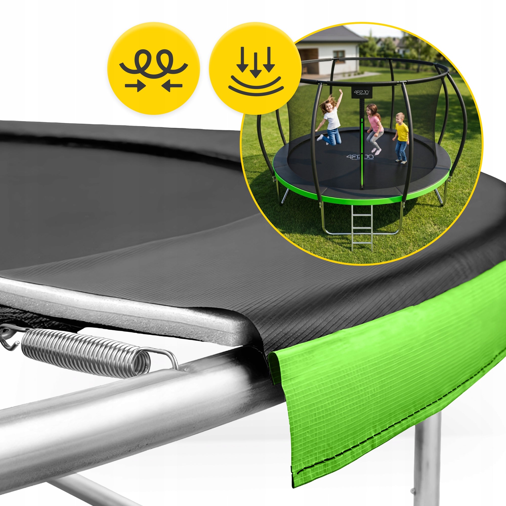 HOME GARDEN TRAMPOLINE FOR KIDS GARDEN WITH MESH LADDER 14 FT Height from ground level 85 cm