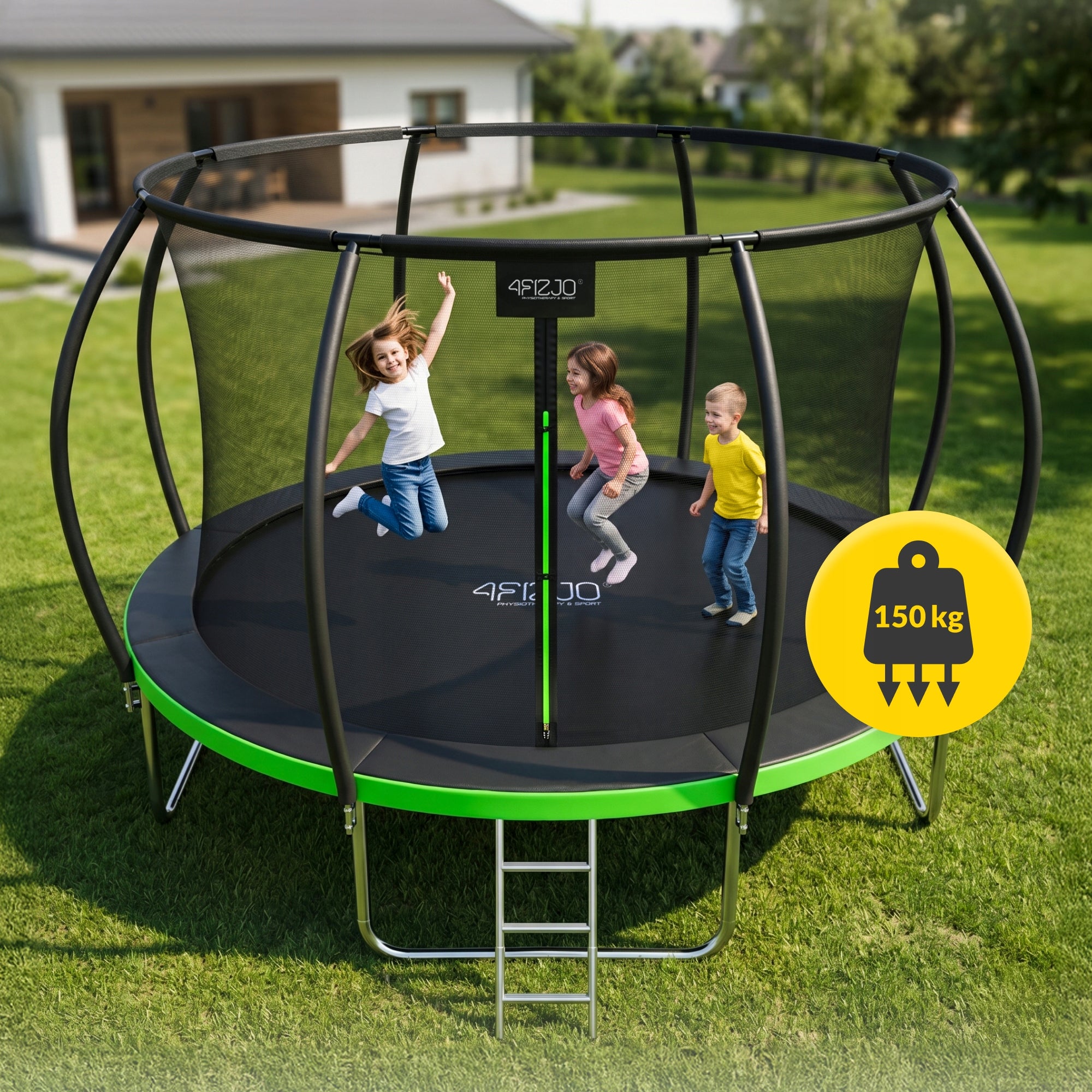 HOME GARDEN TRAMPOLINE FOR KIDS GARDEN WITH MESH LADDER 14 FT Manufacturer code Trampolina z siatką  435 cm FT 14 TP09