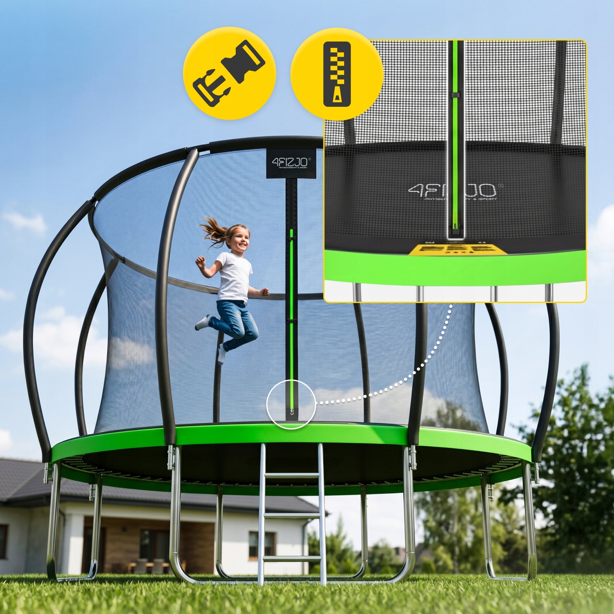 HOME GARDEN TRAMPOLINE FOR KIDS GARDEN WITH MESH LADDER 14 FT Packaging status original