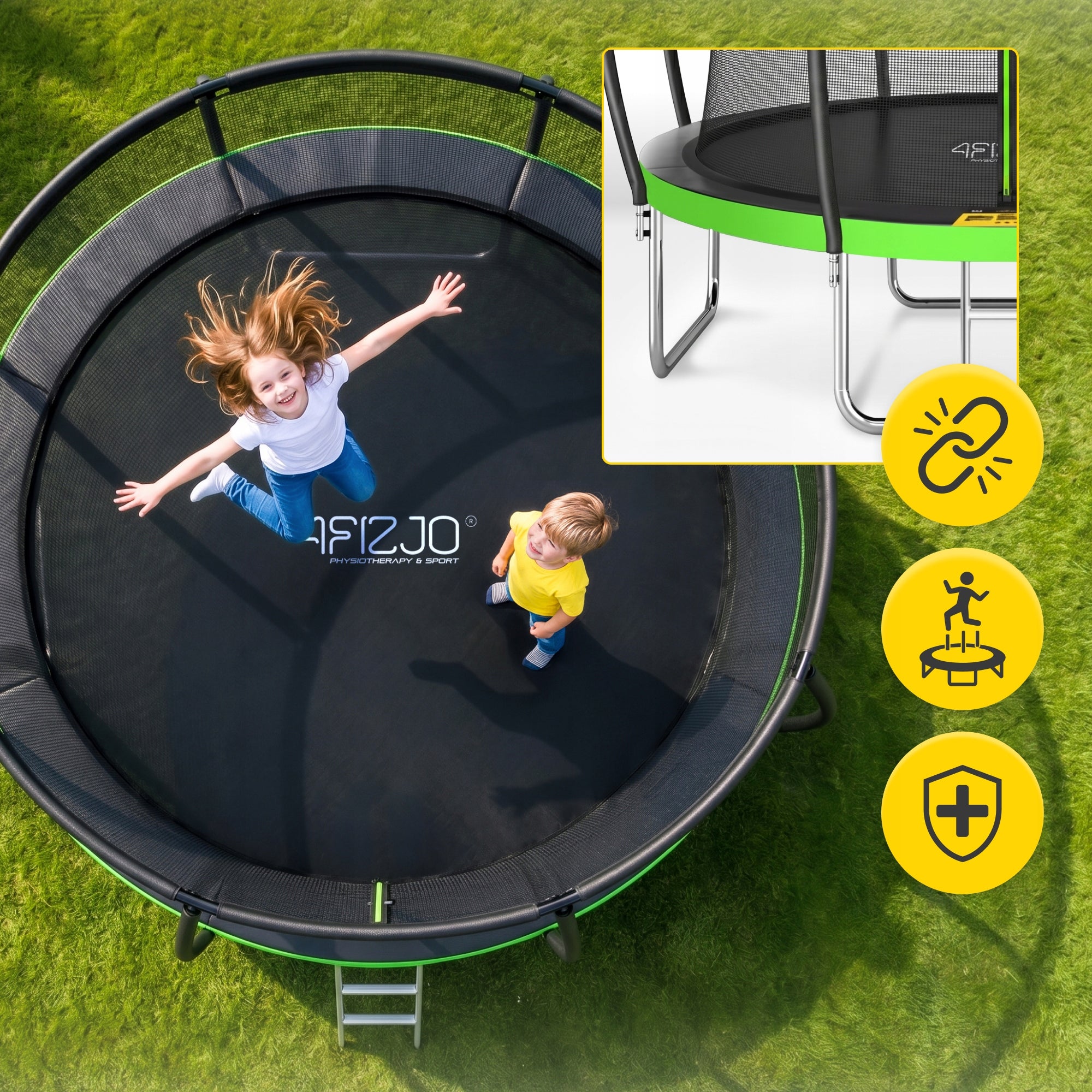 HOME GARDEN TRAMPOLINE FOR KIDS HOME GARDEN LADDER WITH MESH 12FT Manufacturer code TP07