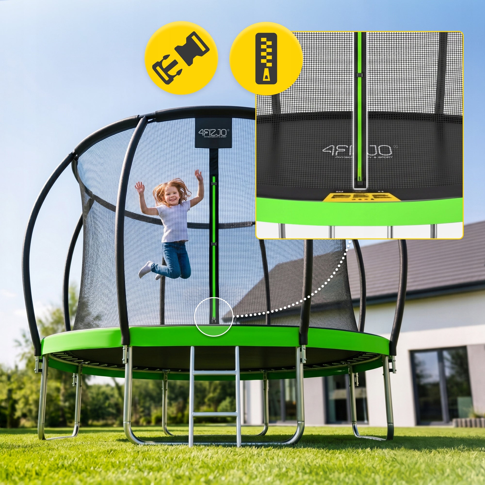 HOME GARDEN TRAMPOLINE FOR KIDS HOME GARDEN LADDER WITH MESH 12FT Packaging status original
