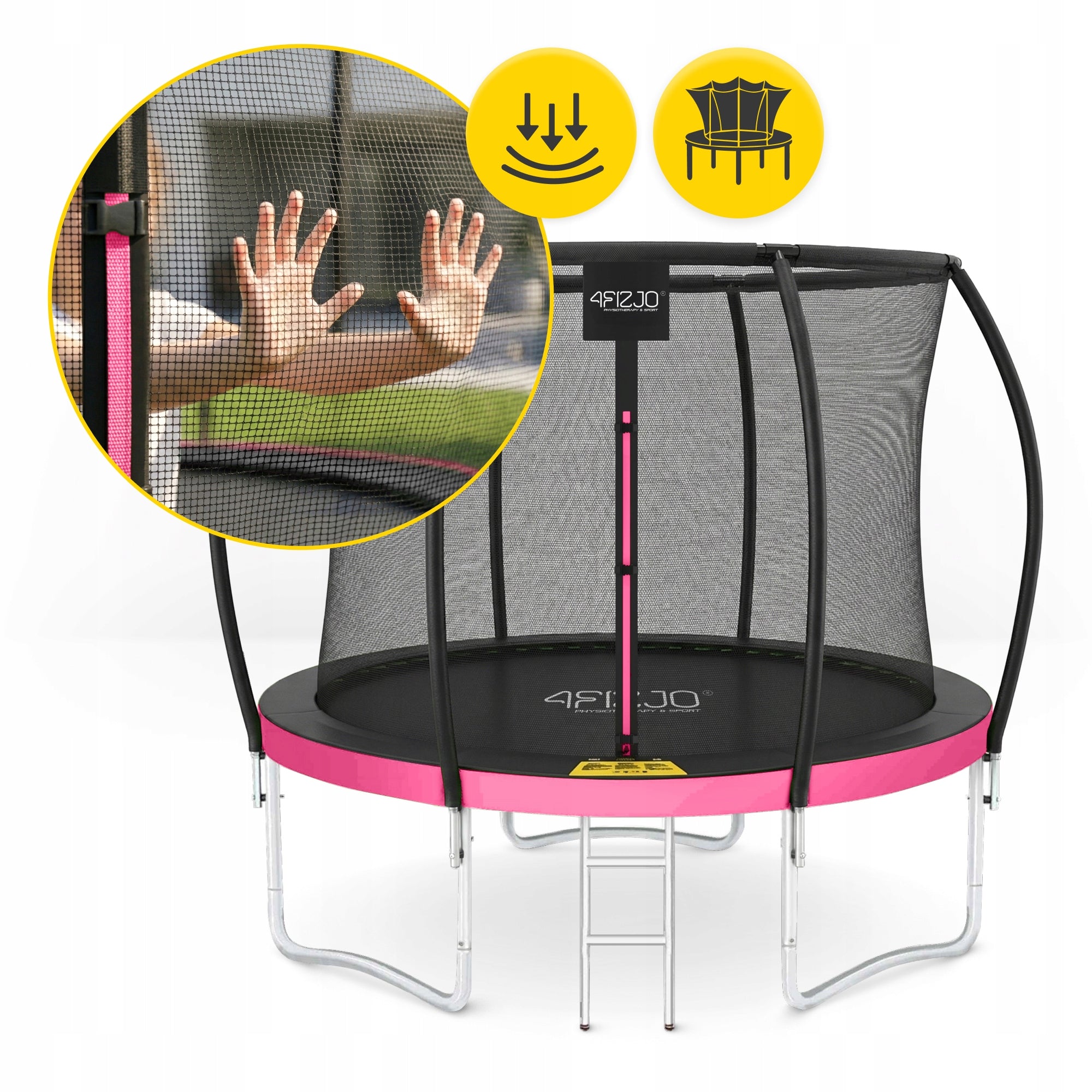 HOME GARDEN TRAMPOLINE FOR KIDS INDOOR SAFETY MESH 8FT Height from ground level 55 cm