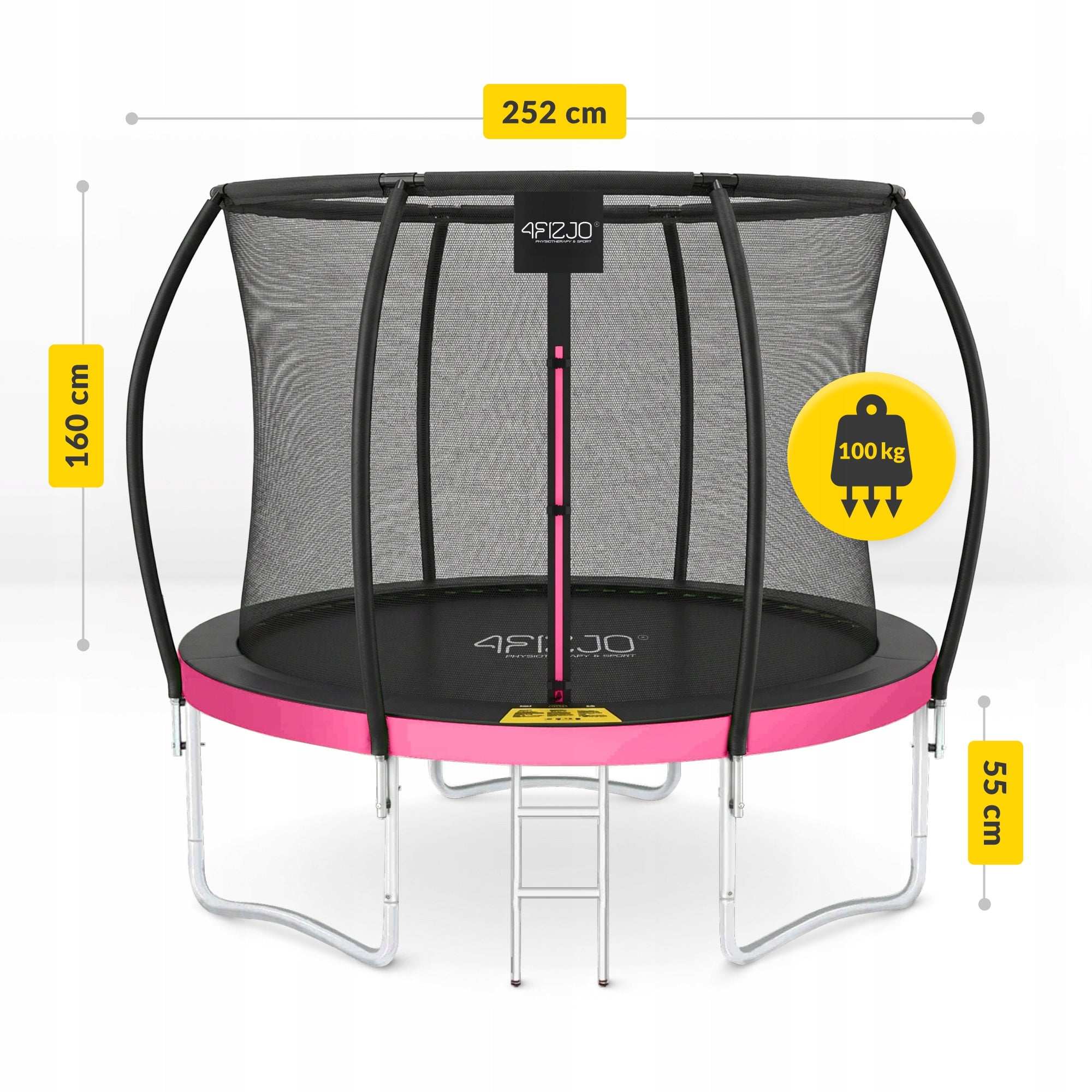 HOME GARDEN TRAMPOLINE FOR KIDS INDOOR SAFETY MESH 8FT Total height 213 cm