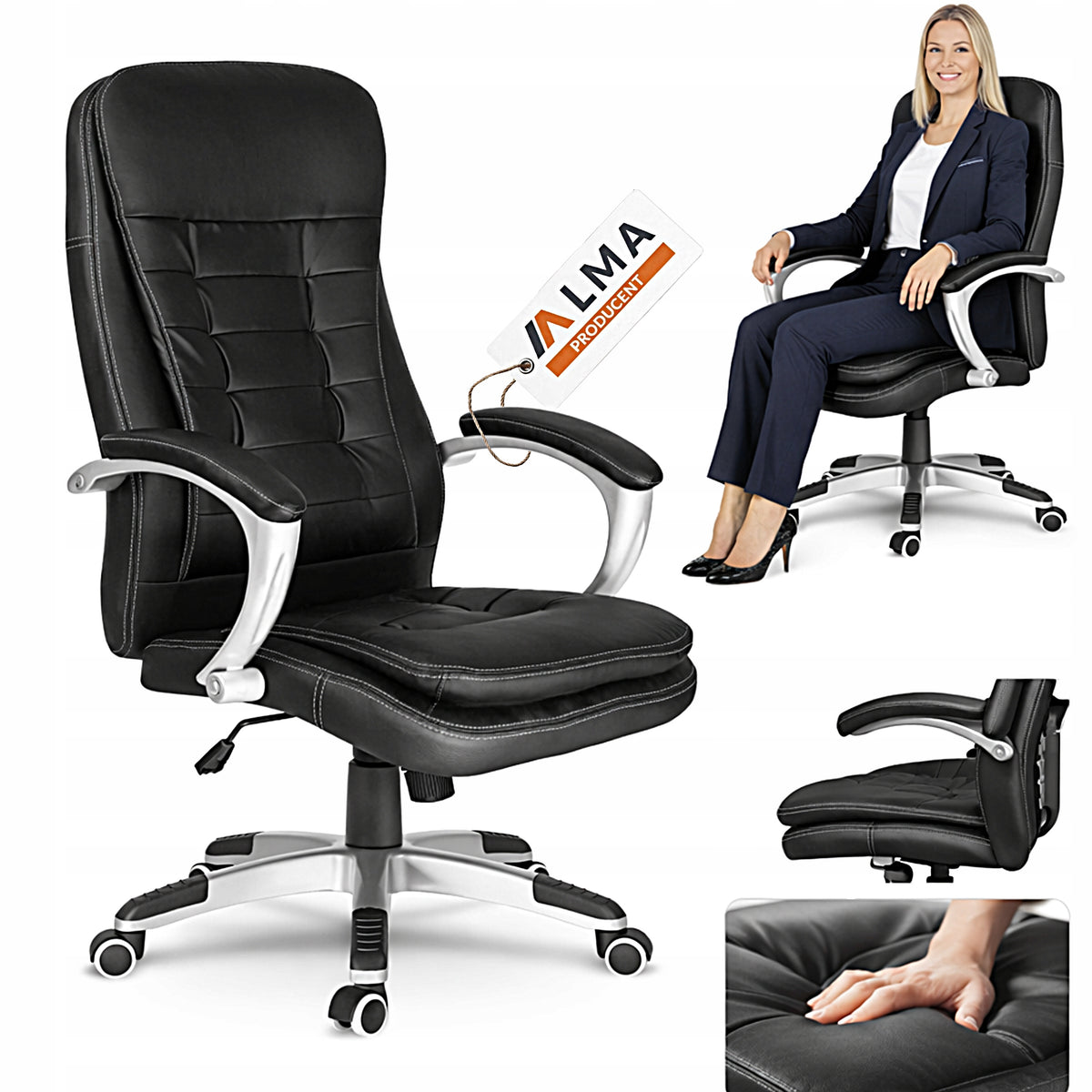 HOME OFFICE CHAIR SWIVEL ERGONOMIC OFFICE CHAIR SWIVEL BLACK