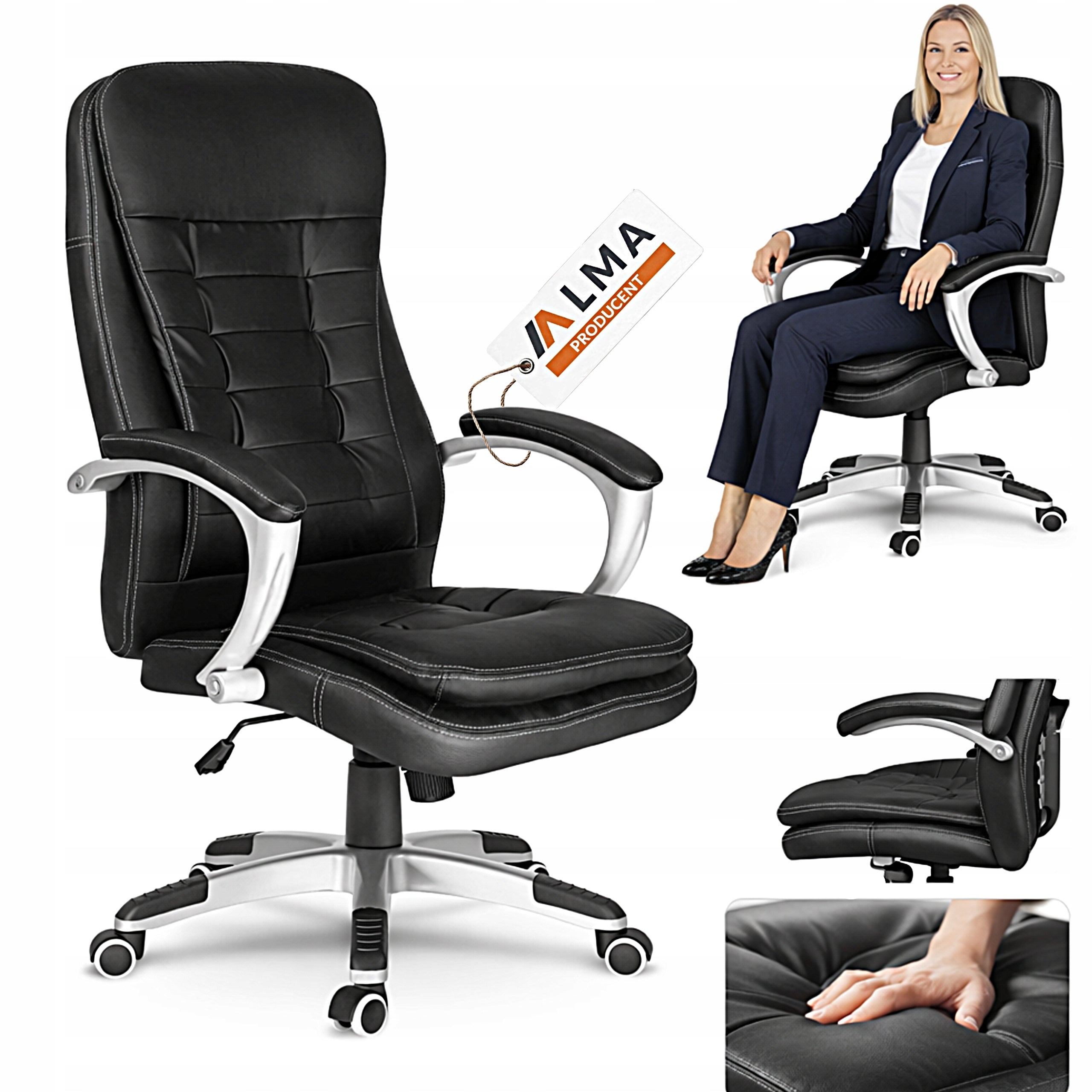 HOME OFFICE CHAIR SWIVEL ERGONOMIC OFFICE CHAIR SWIVEL BLACK
