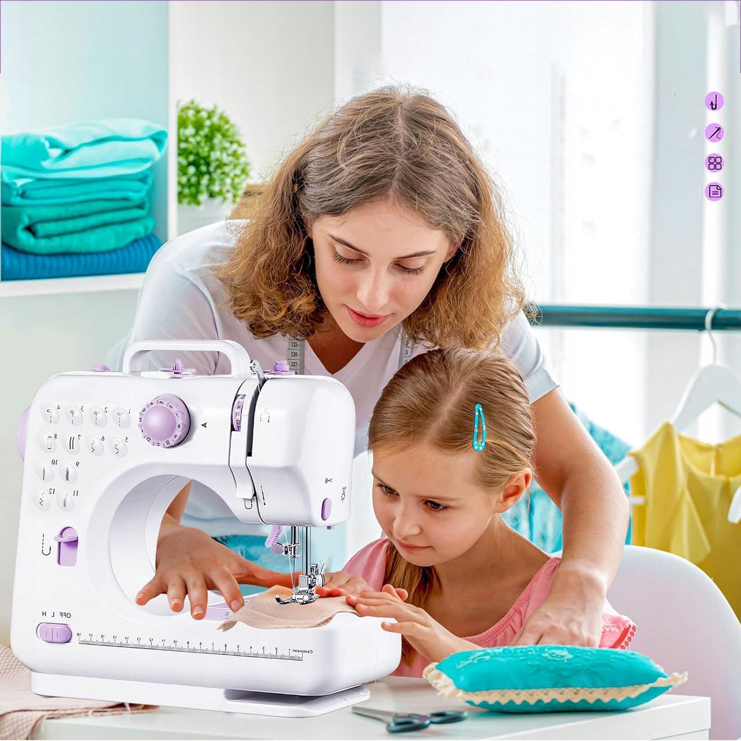 HOME PORTABLE MINI SEWING MACHINE THREAD NEEDLE POWER SUPPLY DRIVE 12 STITCHES Packaging status original