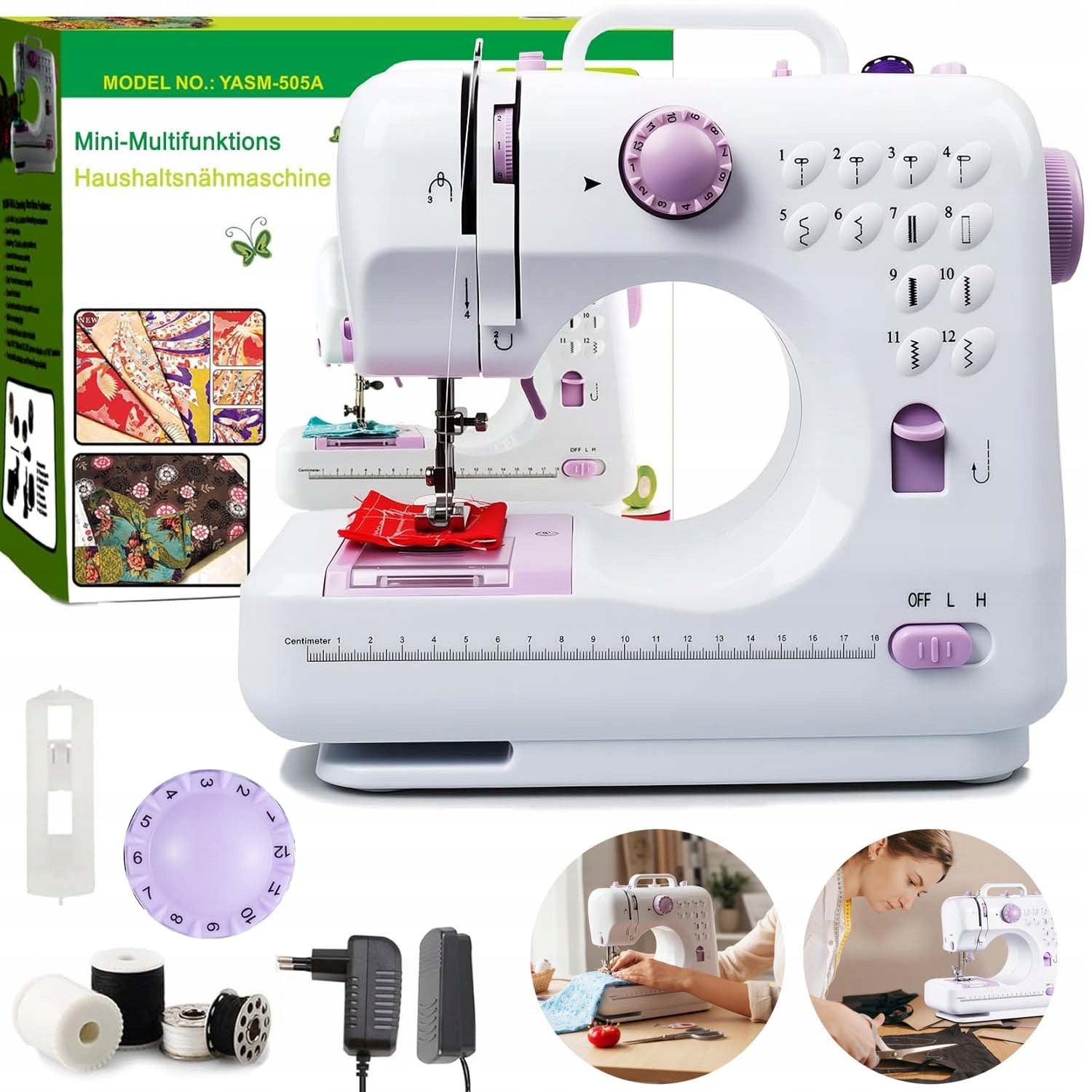 HOME PORTABLE MINI SEWING MACHINE THREAD NEEDLE POWER SUPPLY DRIVE 12 STITCHES
