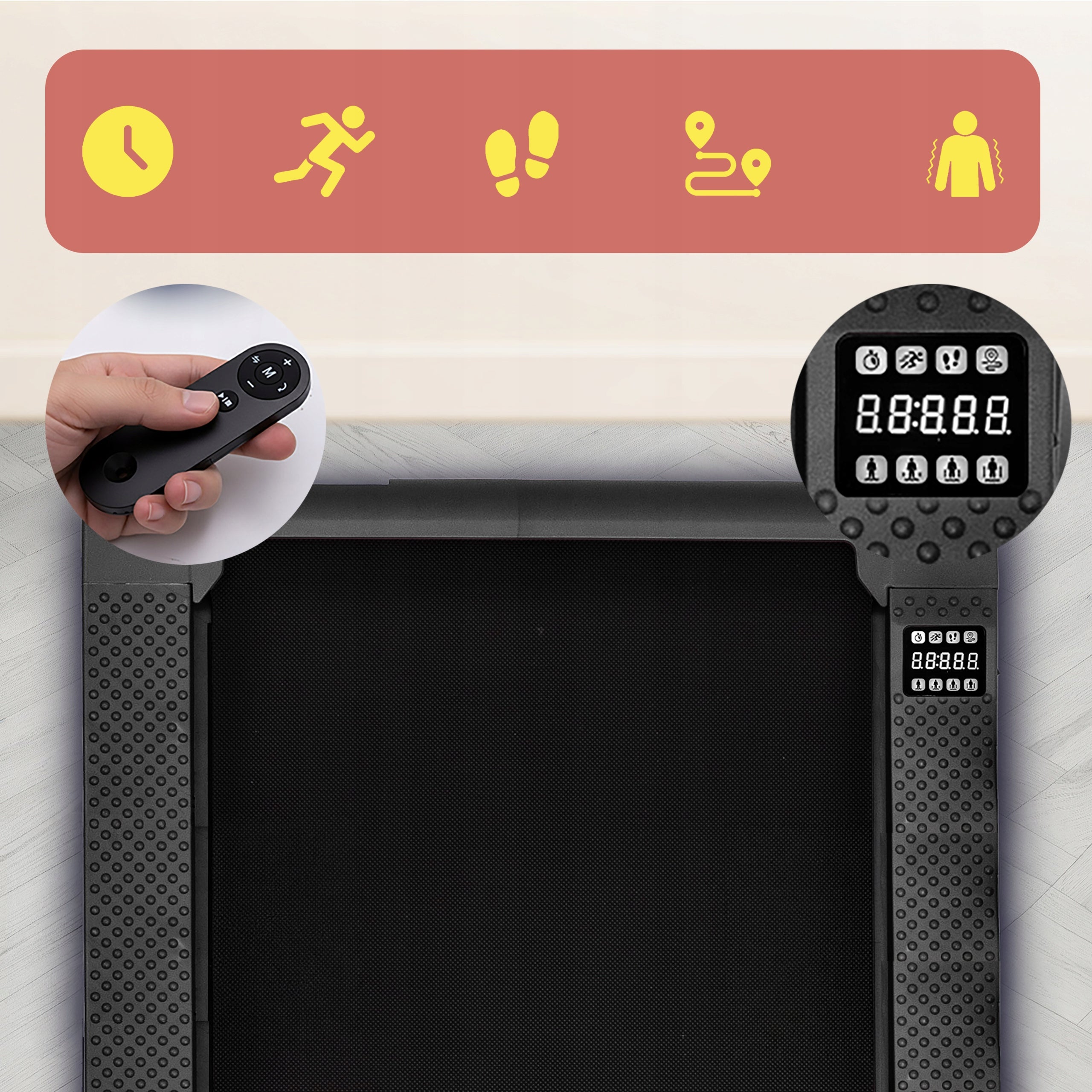 HOME TREADMILL ELECTRIC FOLDING VIBRATION FUNCTION WALKING PAD BLACK Brand Serenelife