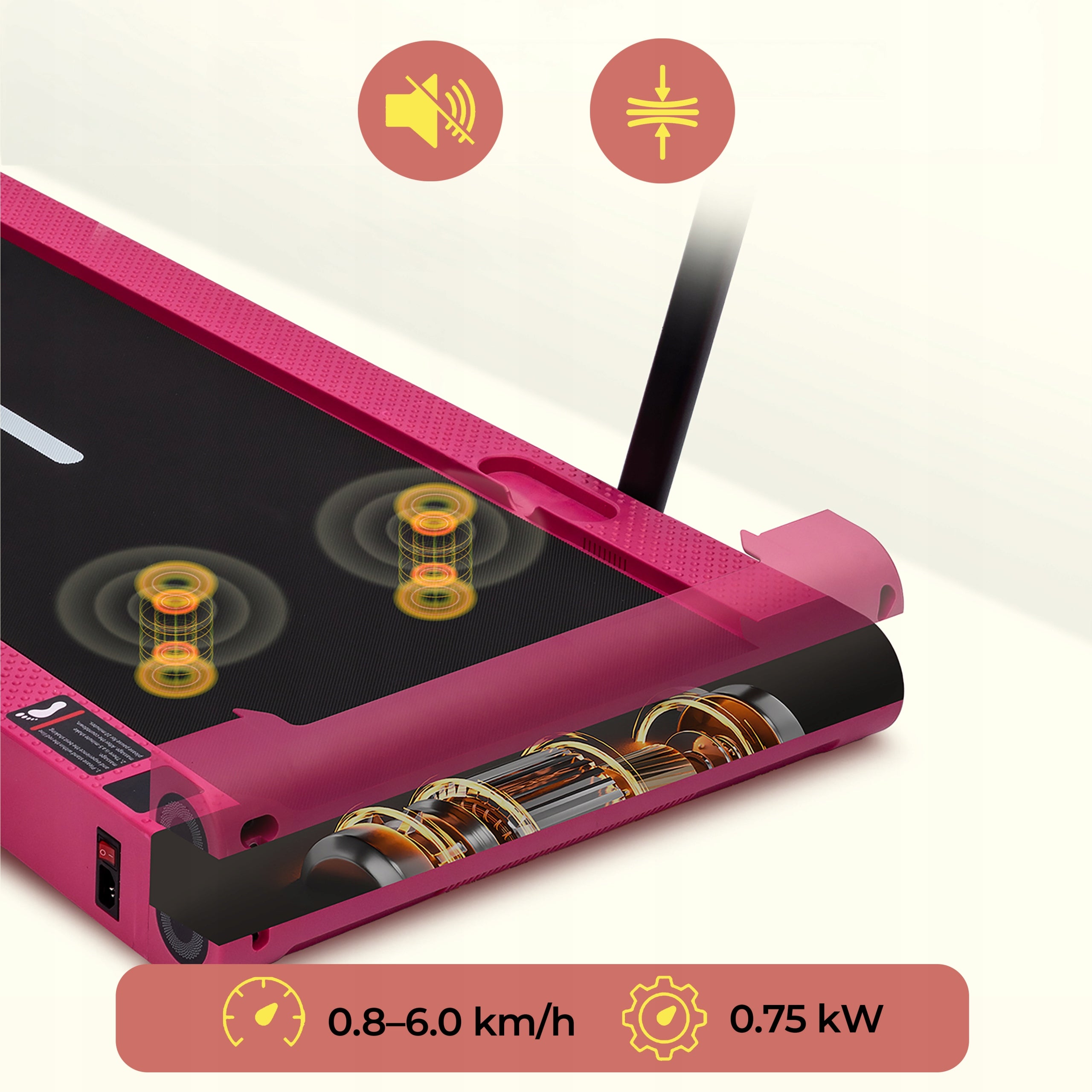 HOME TREADMILL ELECTRIC FOLDING VIBRATION FUNCTION WALKING PAD PINK Brand Serenelife