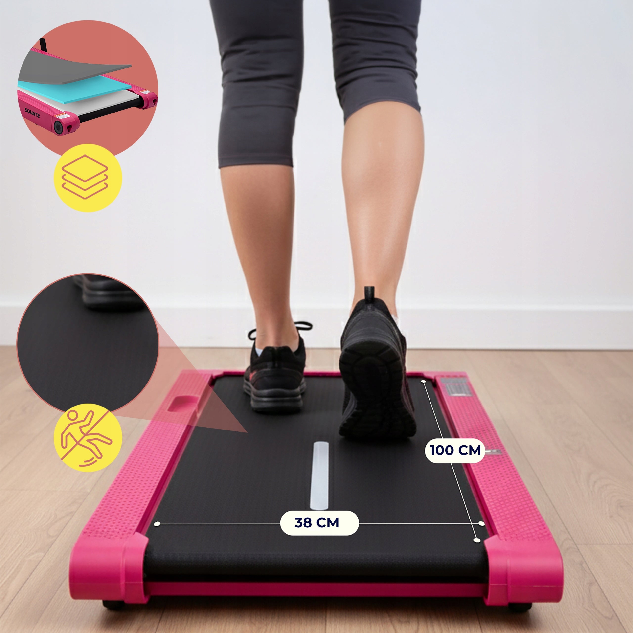 HOME TREADMILL ELECTRIC FOLDING VIBRATION FUNCTION WALKING PAD PINK Kind electric