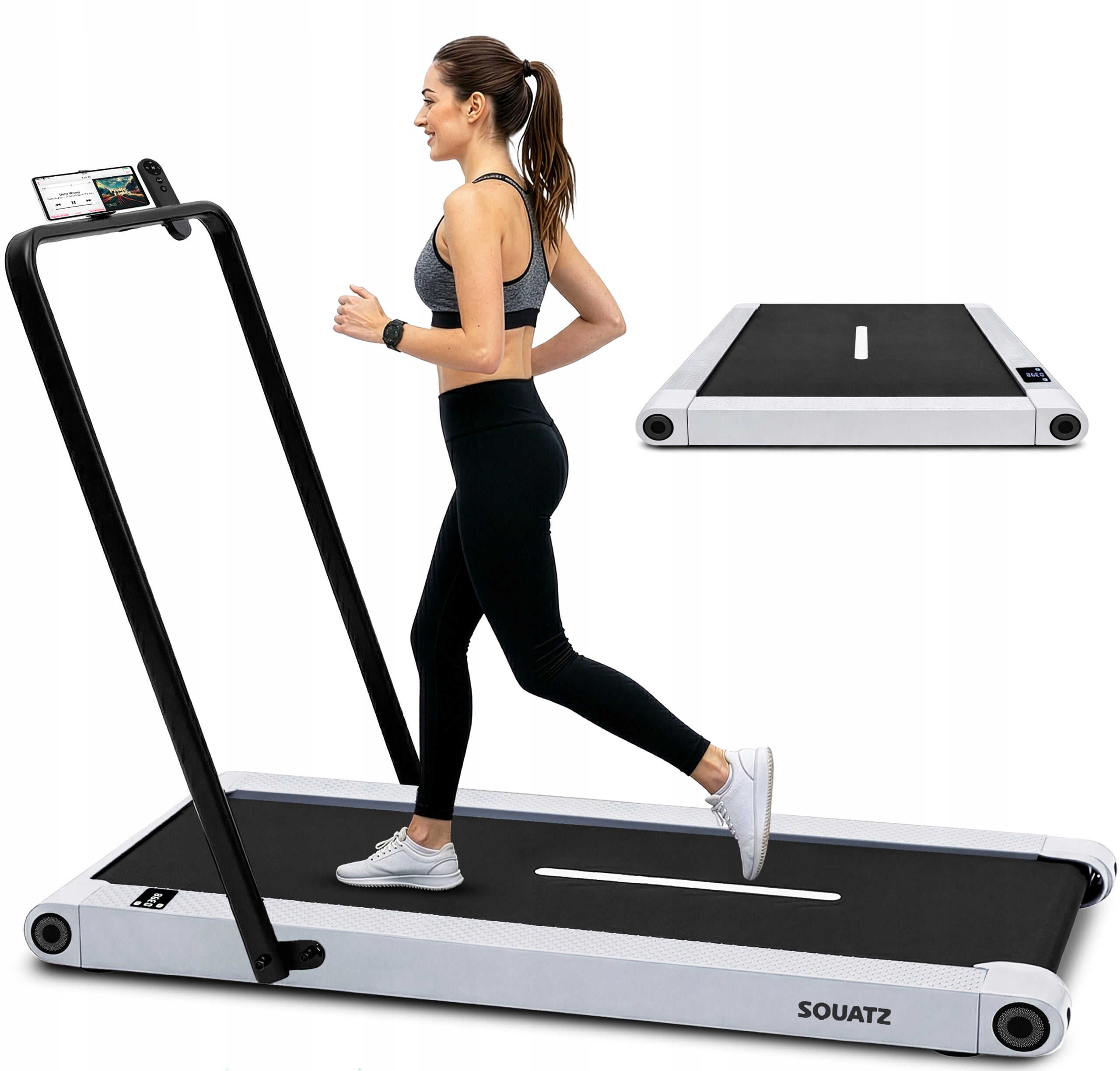 HOME TREADMILL ELECTRIC FOLDING VIBRATION FUNCTION WALKING PAD WHITE
