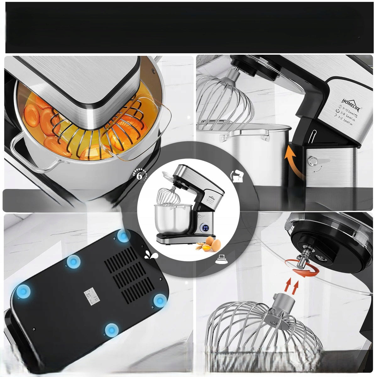 HOMELUX 2800 W food processor with XXL 16L bowl and digital control Packaging status original