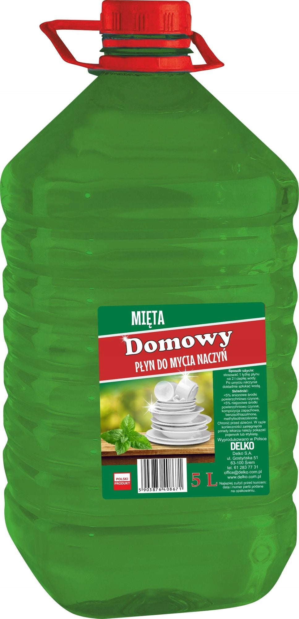 HOMEMADE Dishwashing Liquid MINT Economic Freshness and Effectiveness 5 L Manufacturer code 5905907672549