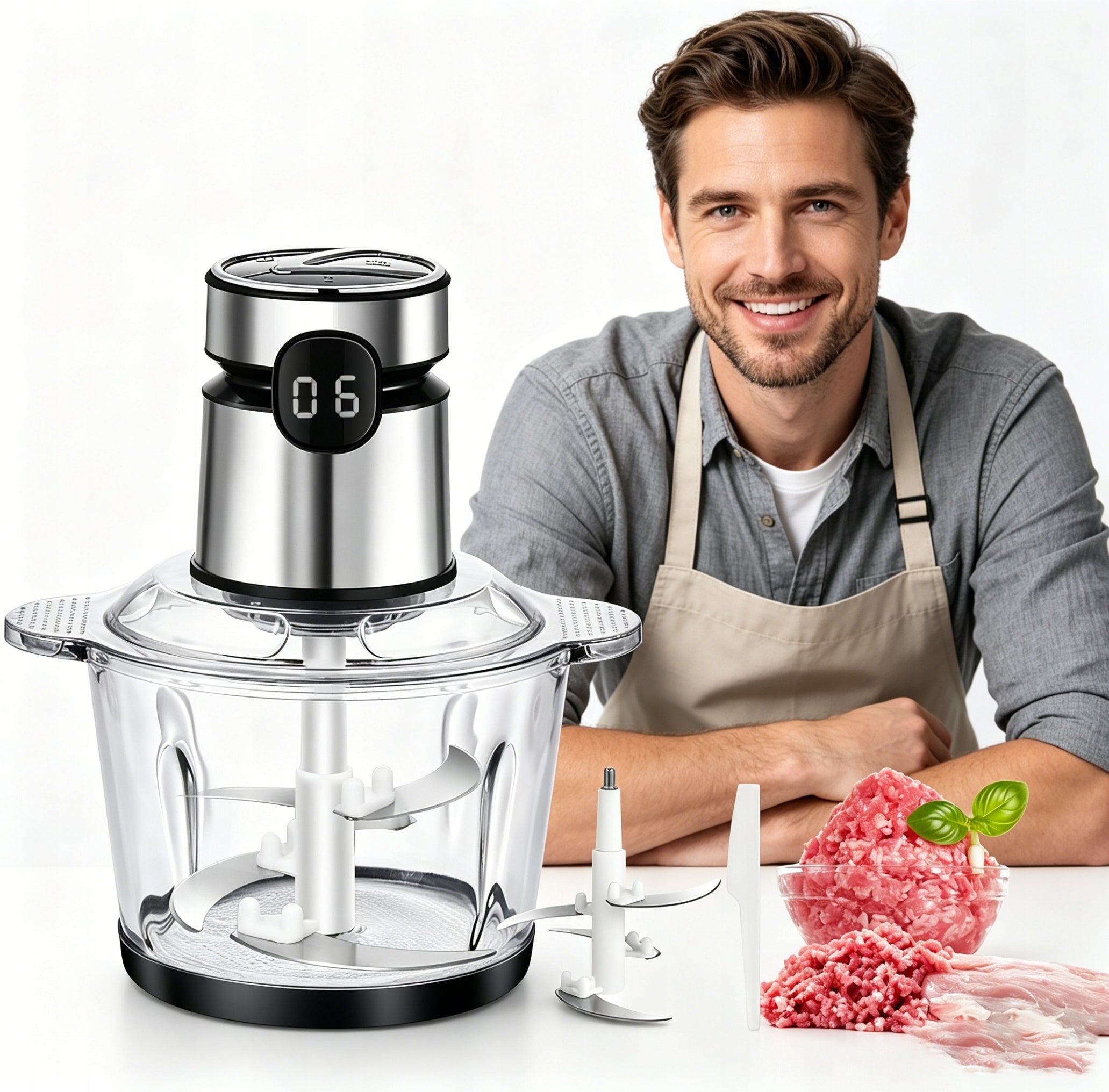 HOMEMADE ELECTRIC MEAT GRINDER 200W 304 STAINLESS STEEL Packaging status original
